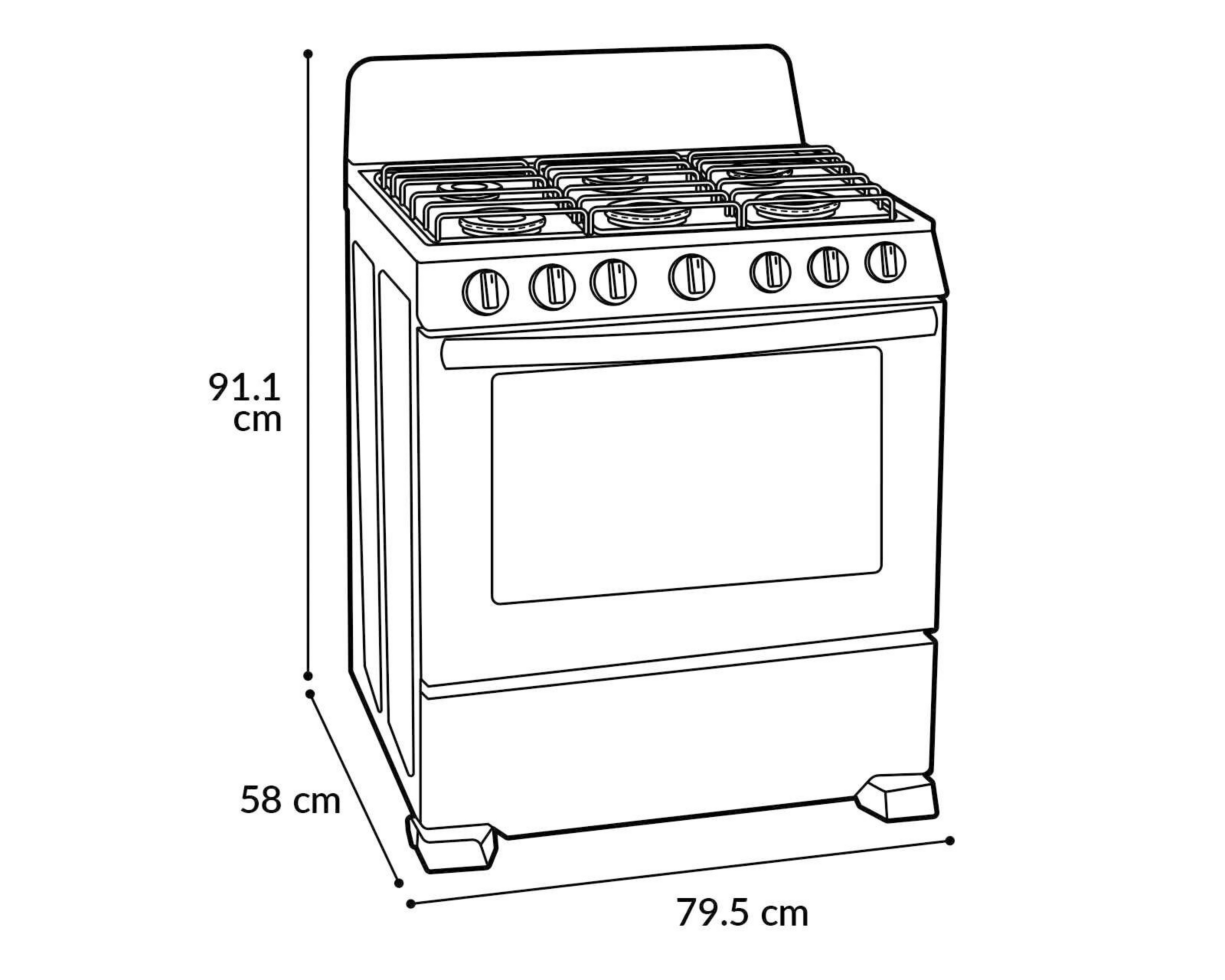 Foto 7 pulgar | Estufa Acros de Piso 30" con 6 Quemadores de Gas AF6462D