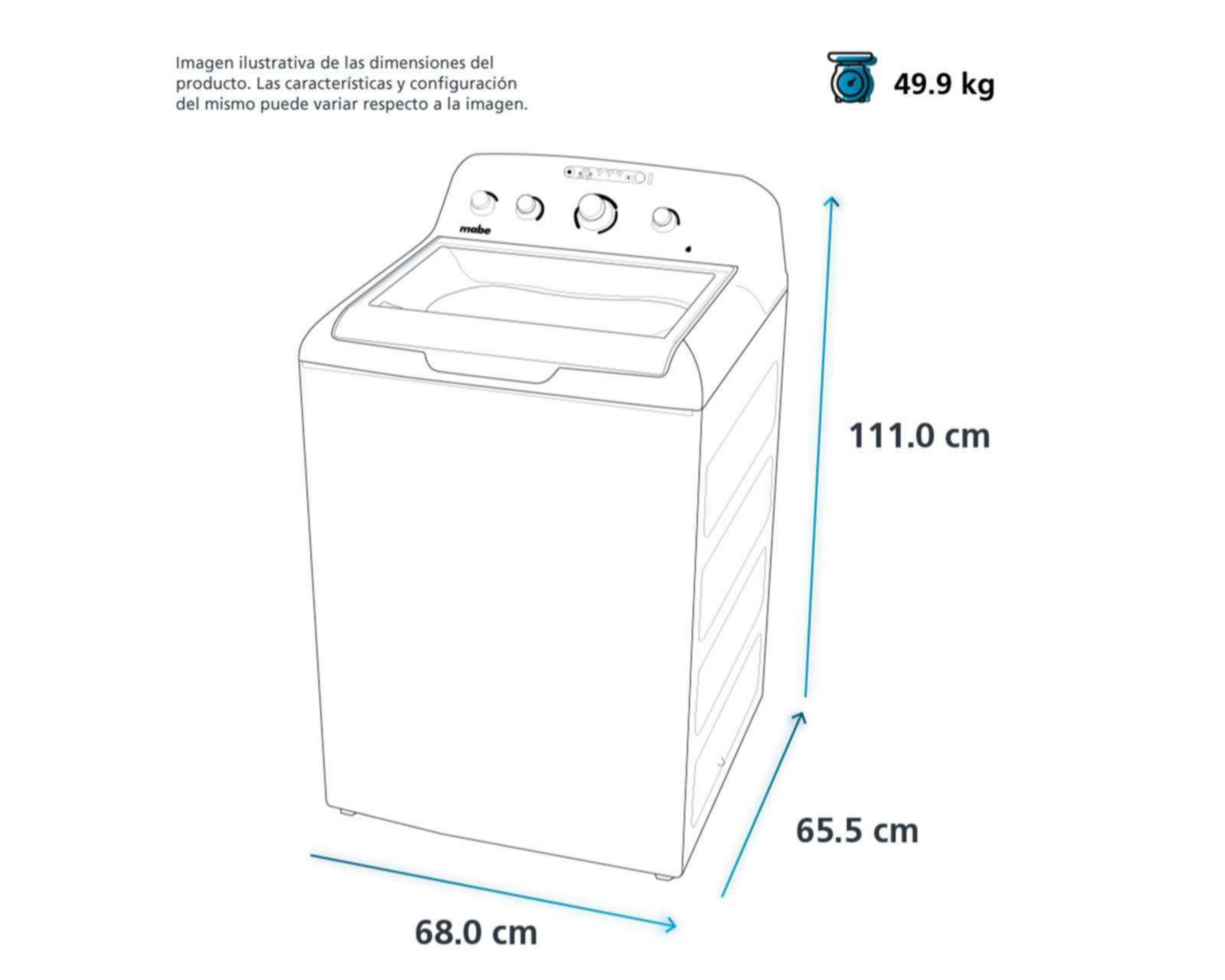 Foto 9 | Lavadora Mabe Automática LMA76112CBAB0 16 kg Blanca