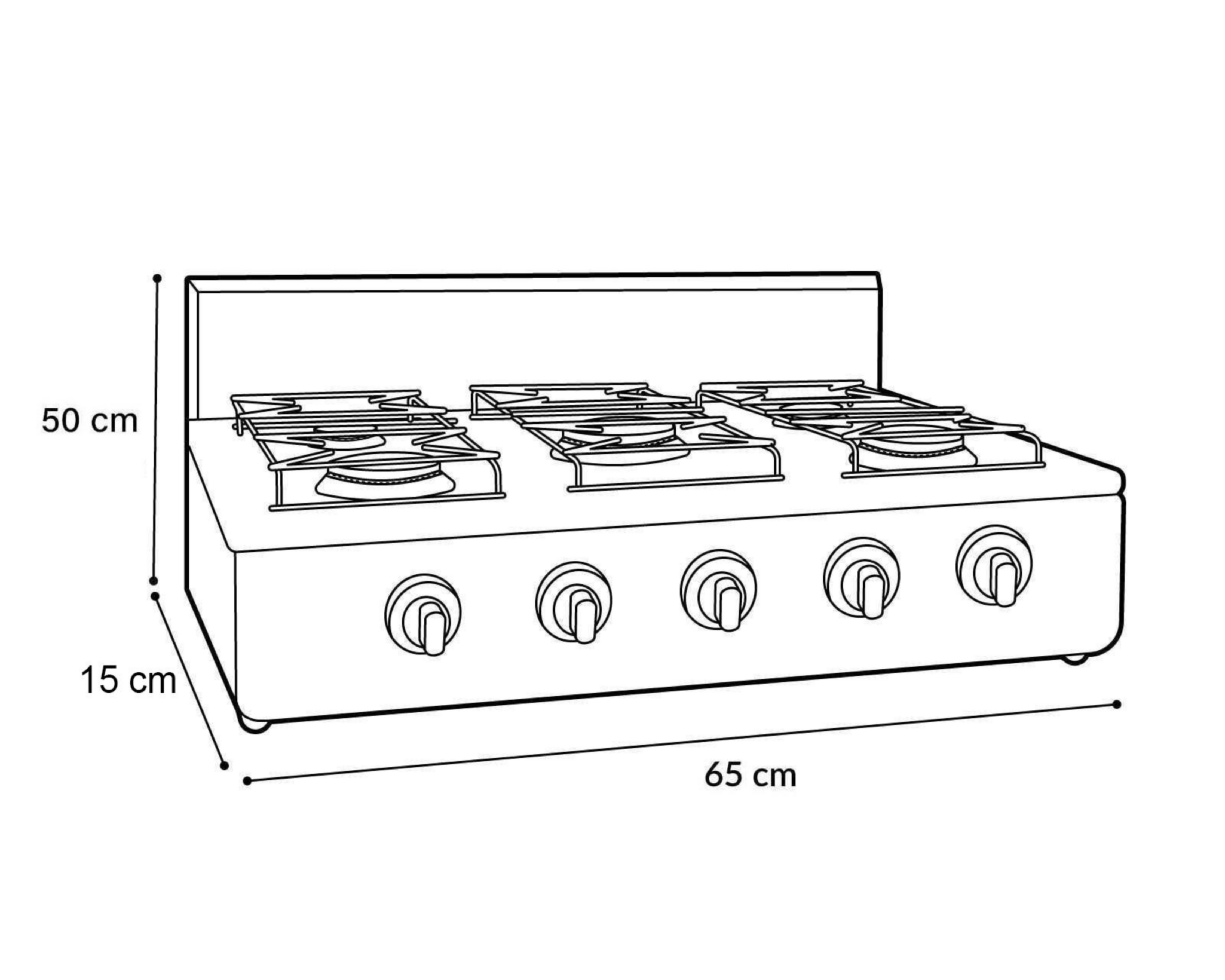 Foto 5 | Estufa de Mesa Supra 5 Quemadores 5Q-B Blanca