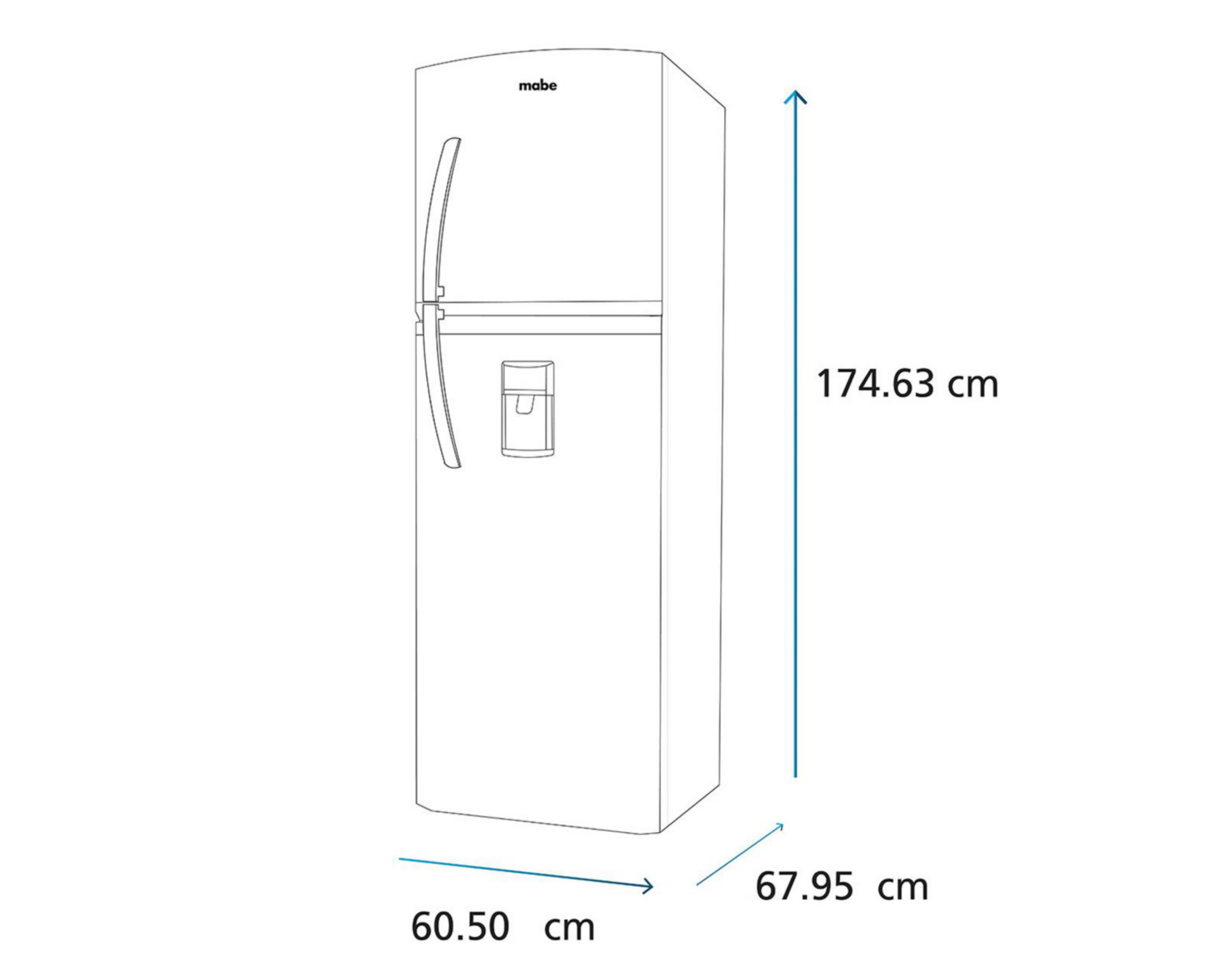 Foto 10 pulgar | Refrigerador Mabe Top Mount 11 Pies Grafito