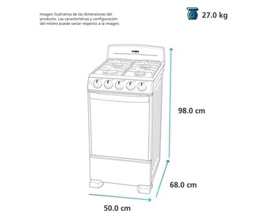 Foto 6 | Estufa Mabe de Piso 20" con 4 Quemadores de Gas EM5032BAPS0