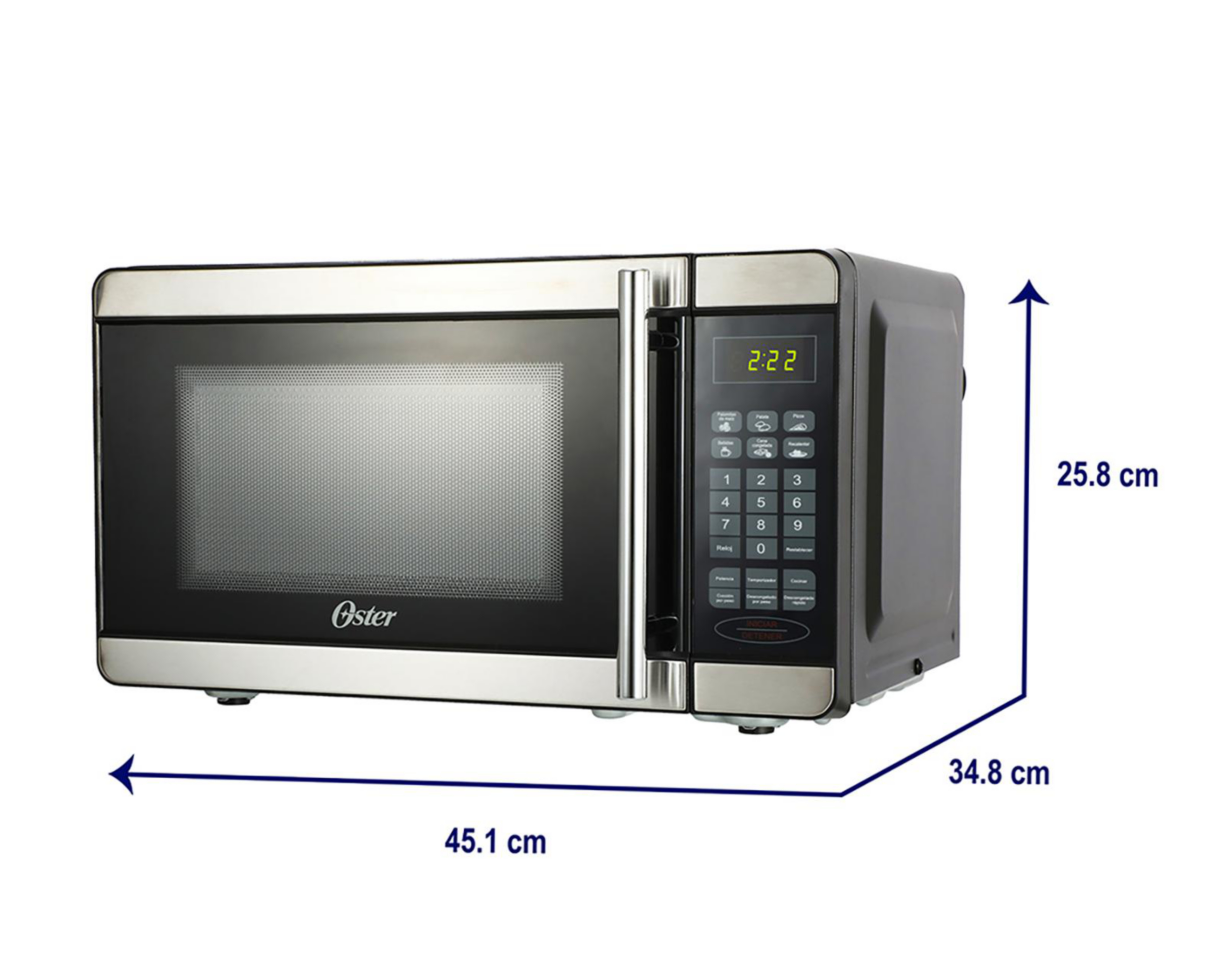 Foto 7 pulgar | Horno de Microondas Oster 0.7 Pies OGYW3701 Plateado