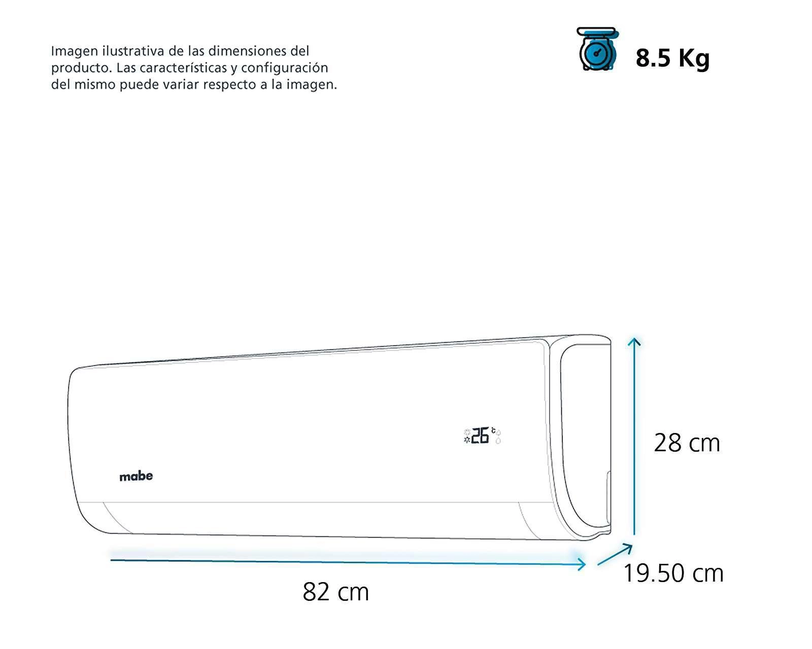 Foto 7 pulgar | Minisplit Mabe Inverter 1 Tonelada 110V Solo Frío MMI12CABWCA6MC8