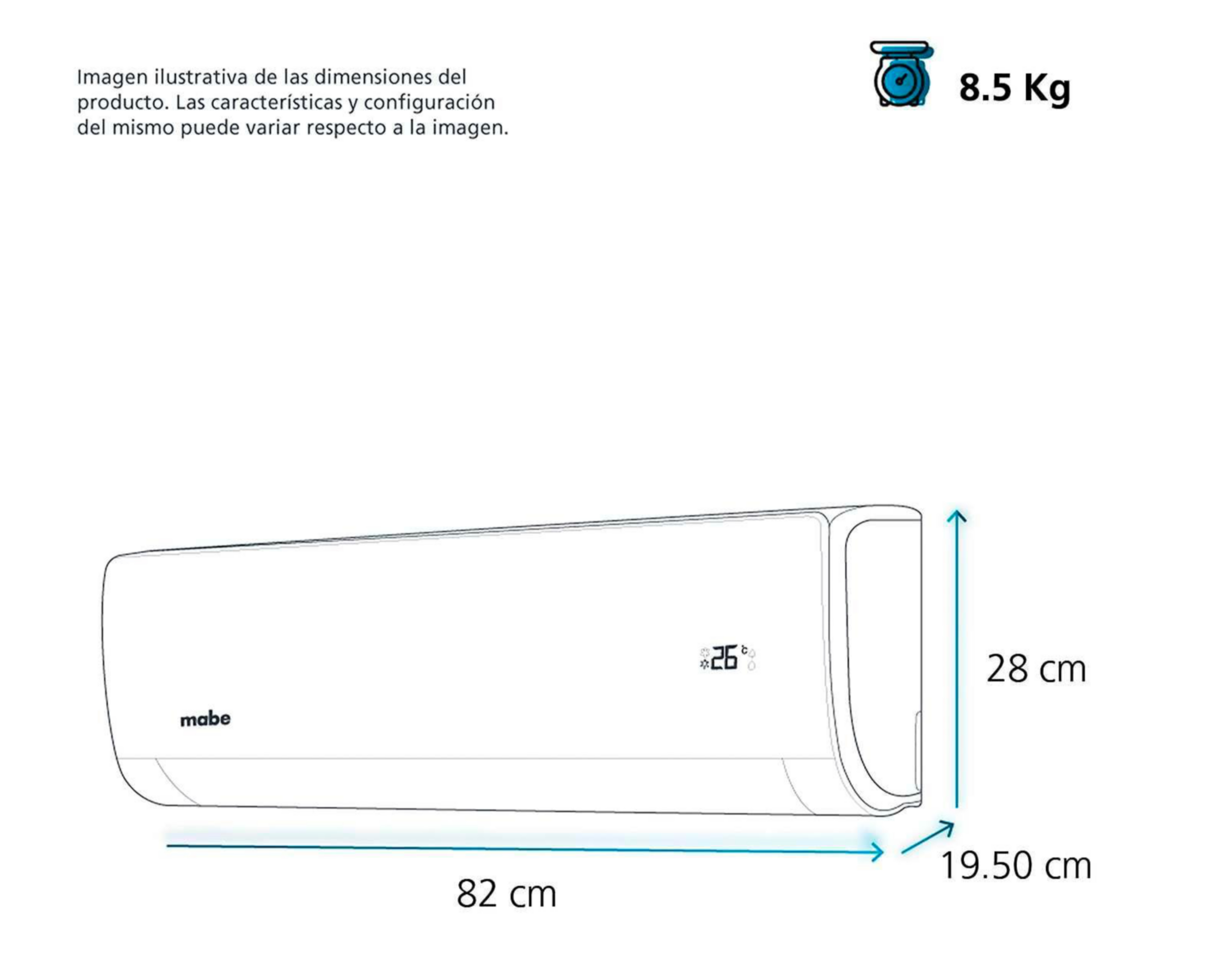 Foto 7 pulgar | Minisplit Mabe Inverter 1 Tonelada 220V Solo Frío MMI12CDBWCA6MC8