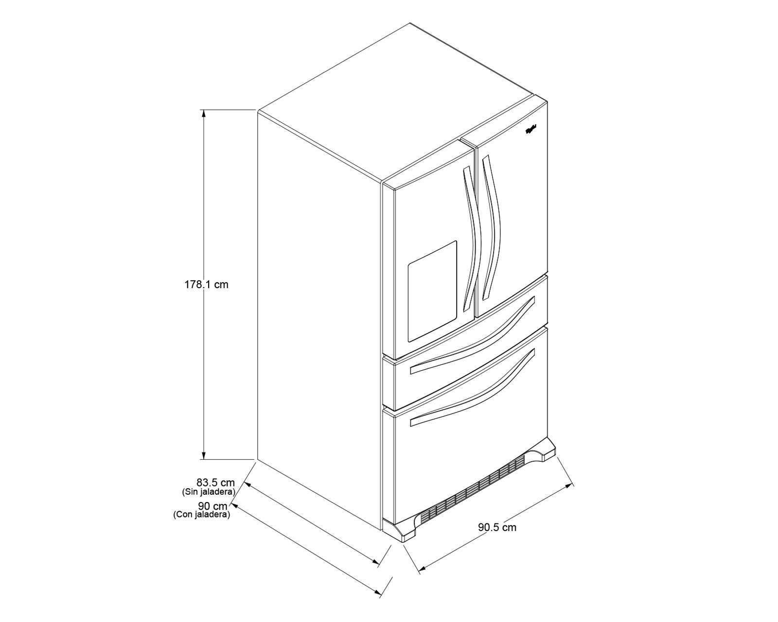 Foto 8 pulgar | Refrigerador Whirlpool French Door 25 Pies Negro WRX735SDHV