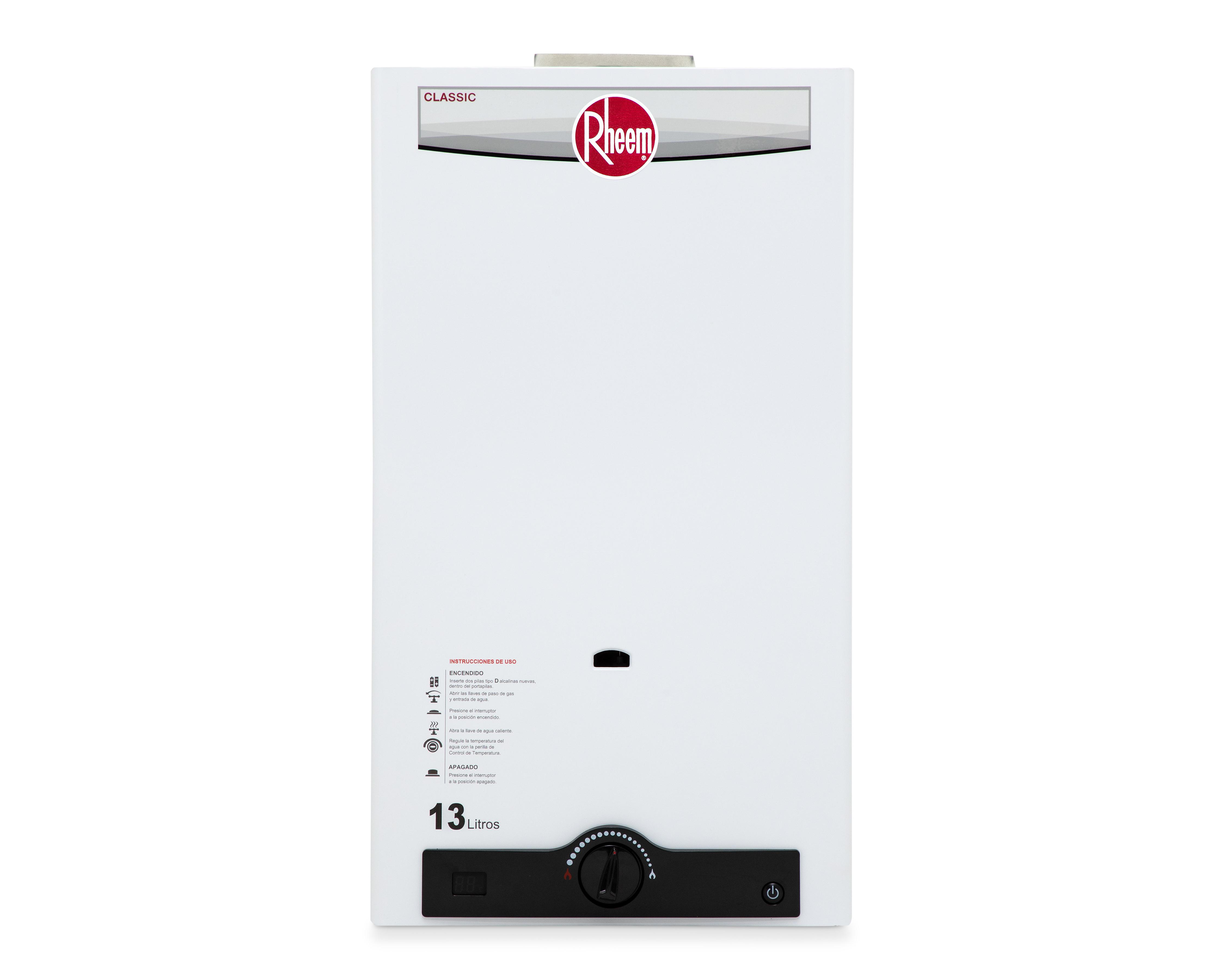 Calentador de Agua Instantáneo Rheem RHIN-CHL13N 2 Servicios Gas Natural