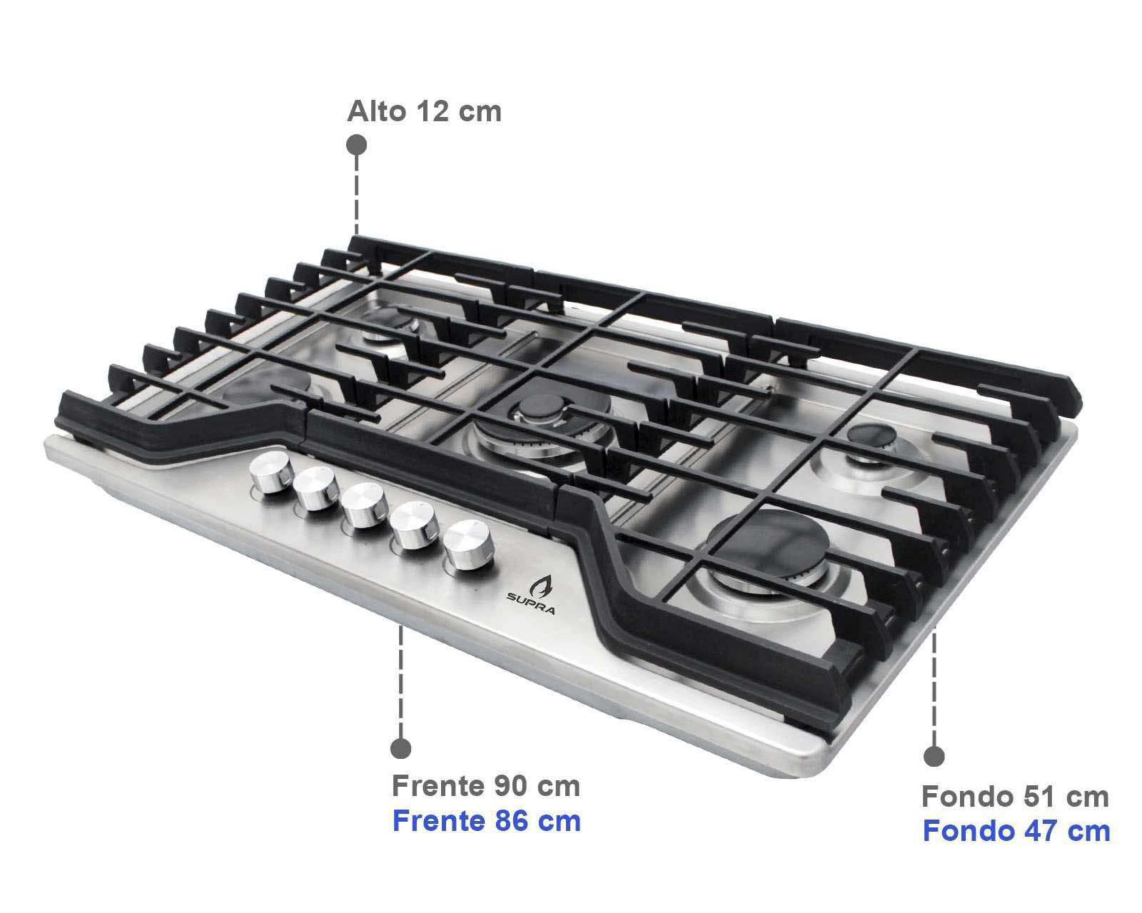 Foto 5 | Parrilla Empotrable Supra 90 cm 5Q-FS Acero Inoxidable