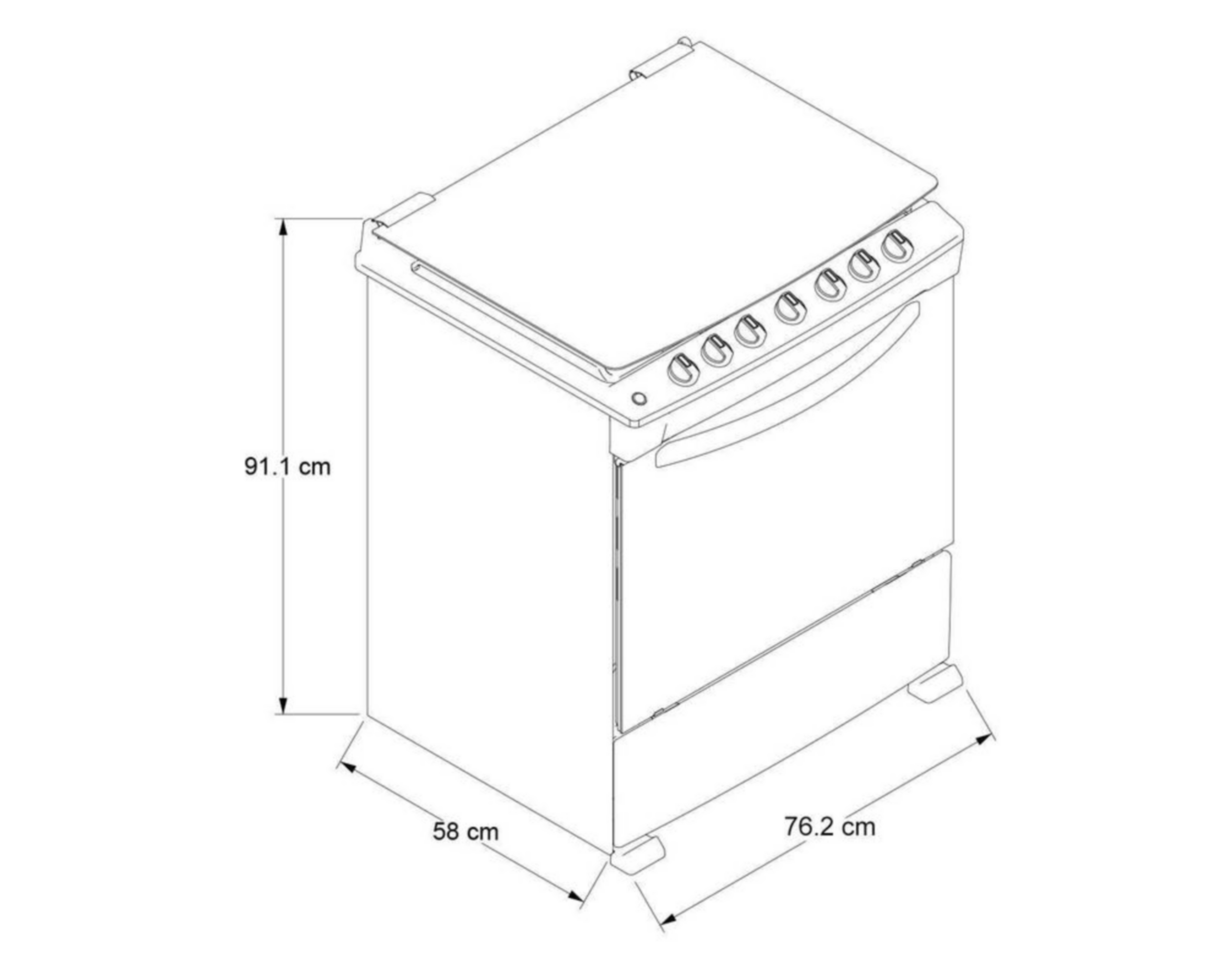 Foto 7 pulgar | Estufa Acros de Piso 30" con 6 Quemadores de Gas AF7420D