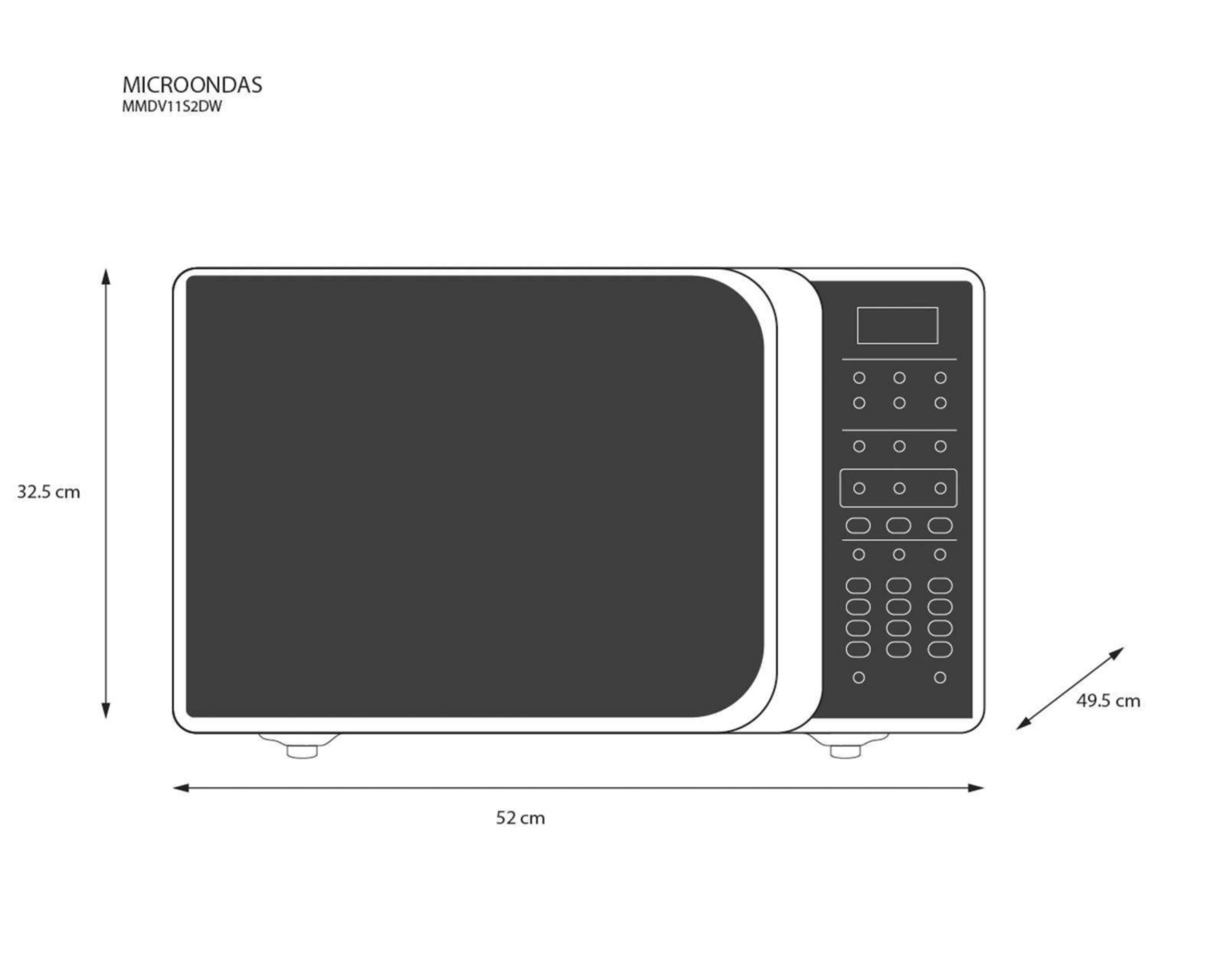 Foto 5 pulgar | Horno de Microondas Midea 1.1 Pies MMDV11S2DW Negro