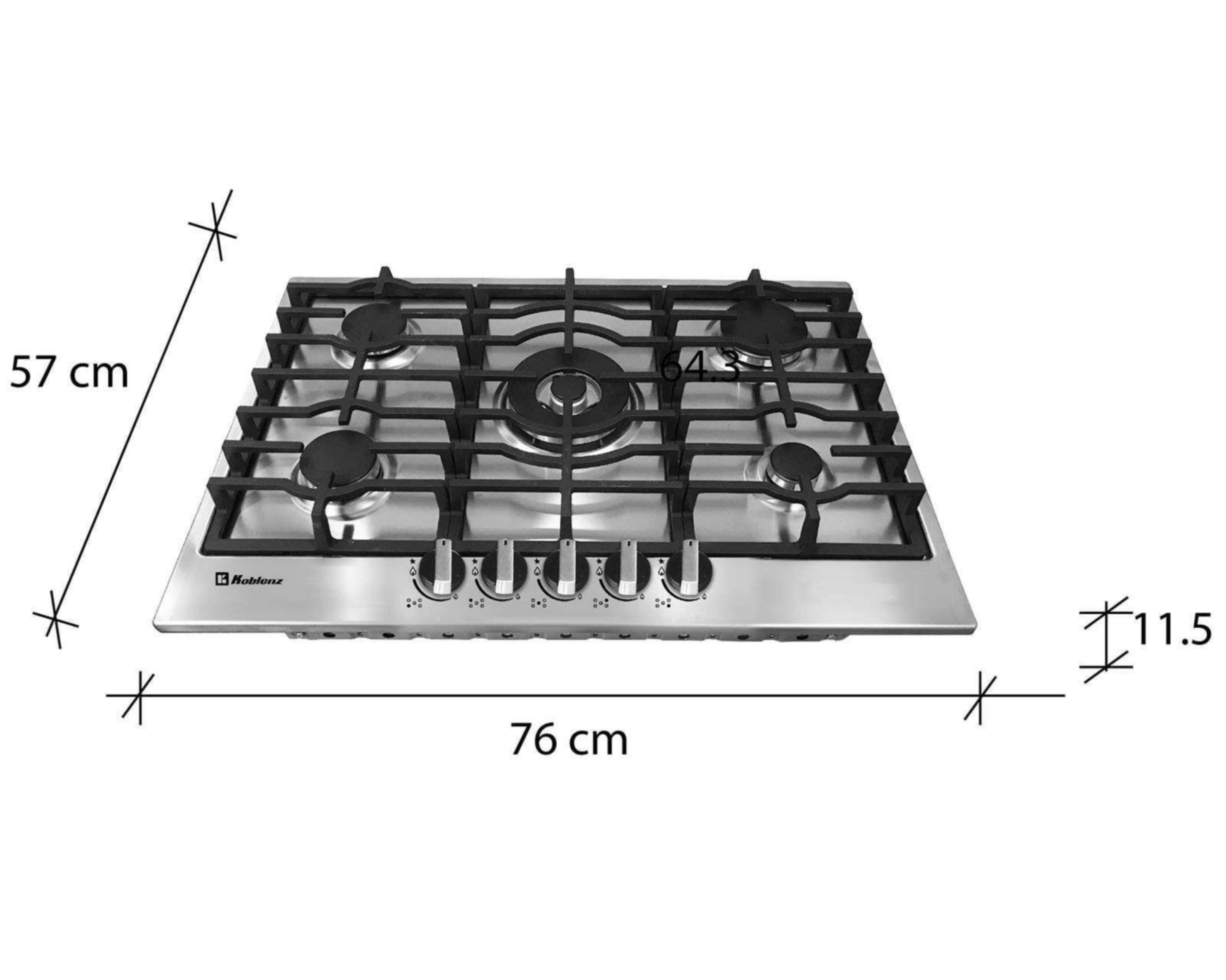 Foto 5 | Parrilla Empotrable Koblenz 70 cm de Gas PMK-70 Acero Inoxidable