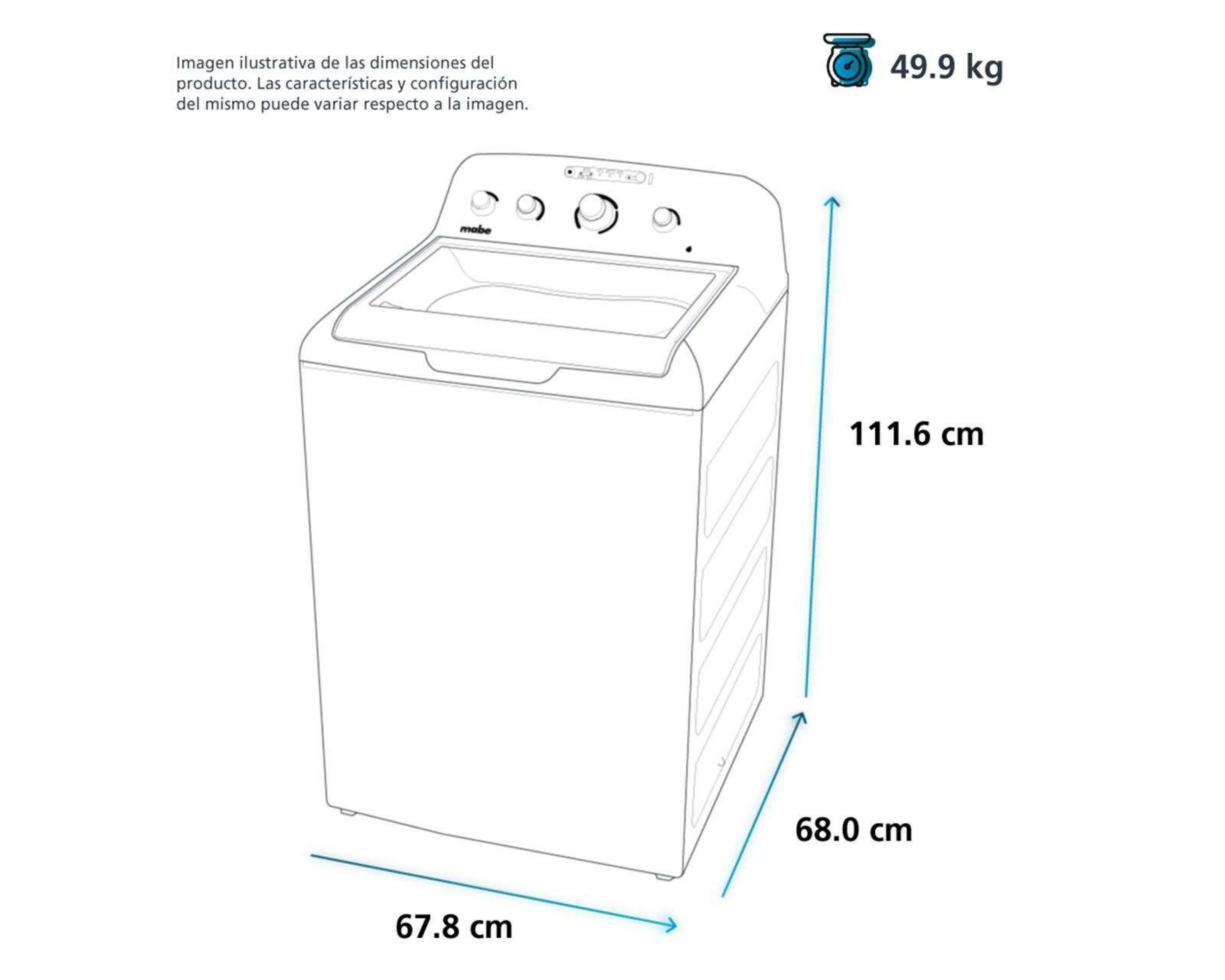 Foto 6 | Lavadora Mabe Automática LMA77113CBAB0 17 kg Blanca