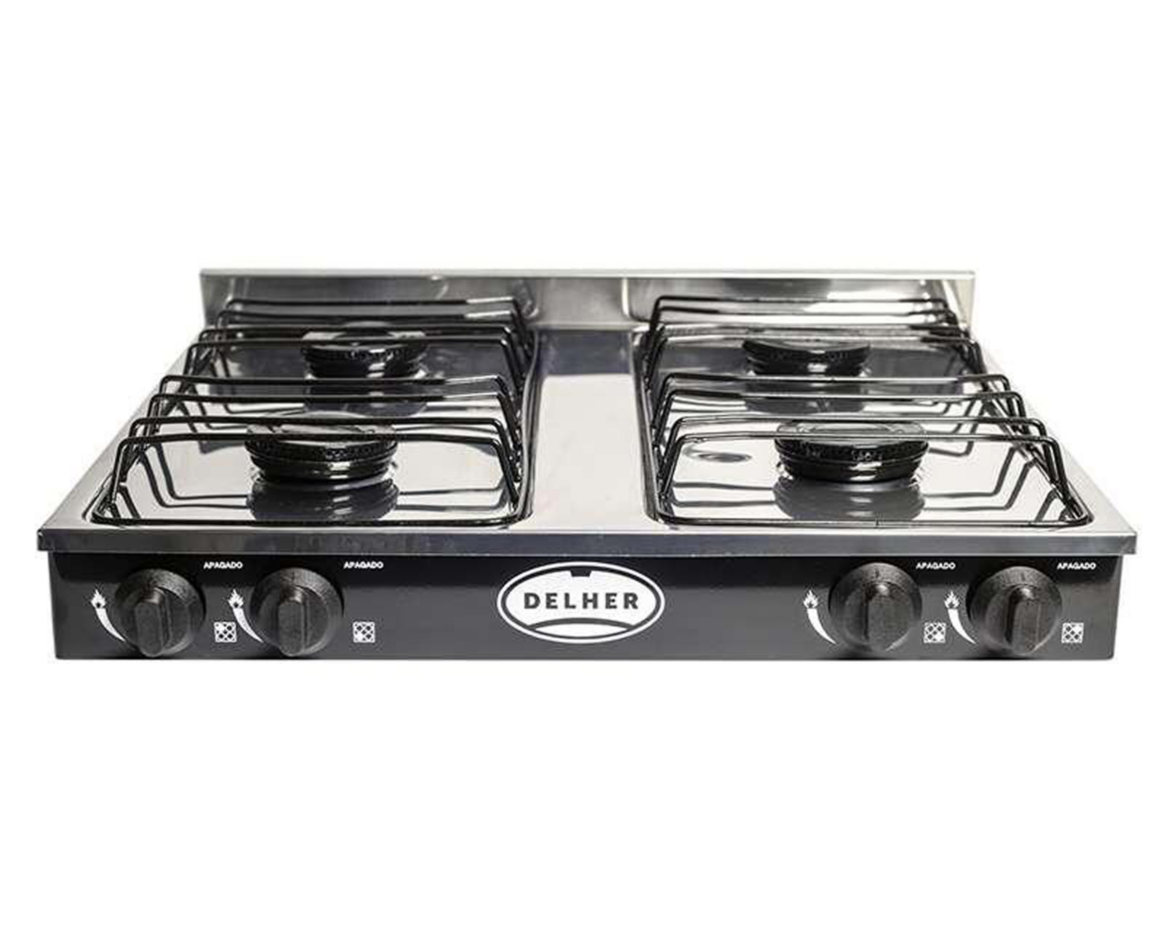 Foto 4 pulgar | Estufa de Mesa Delher 4 Quemadores PS4Q DE Negra