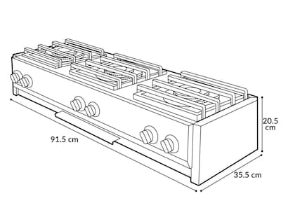 Foto 5 | Estufa de Mesa Delher 3 Quemadores EG6Q Azul