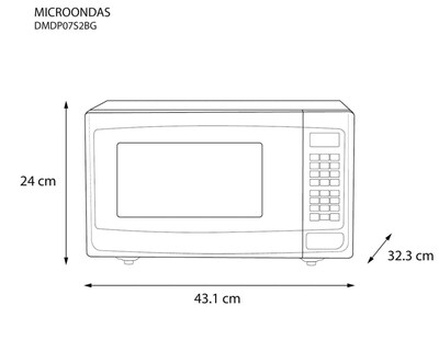 Foto 2 | Horno de Microondas Daewoo 0.7 Pies DMDP07S2BG Gris