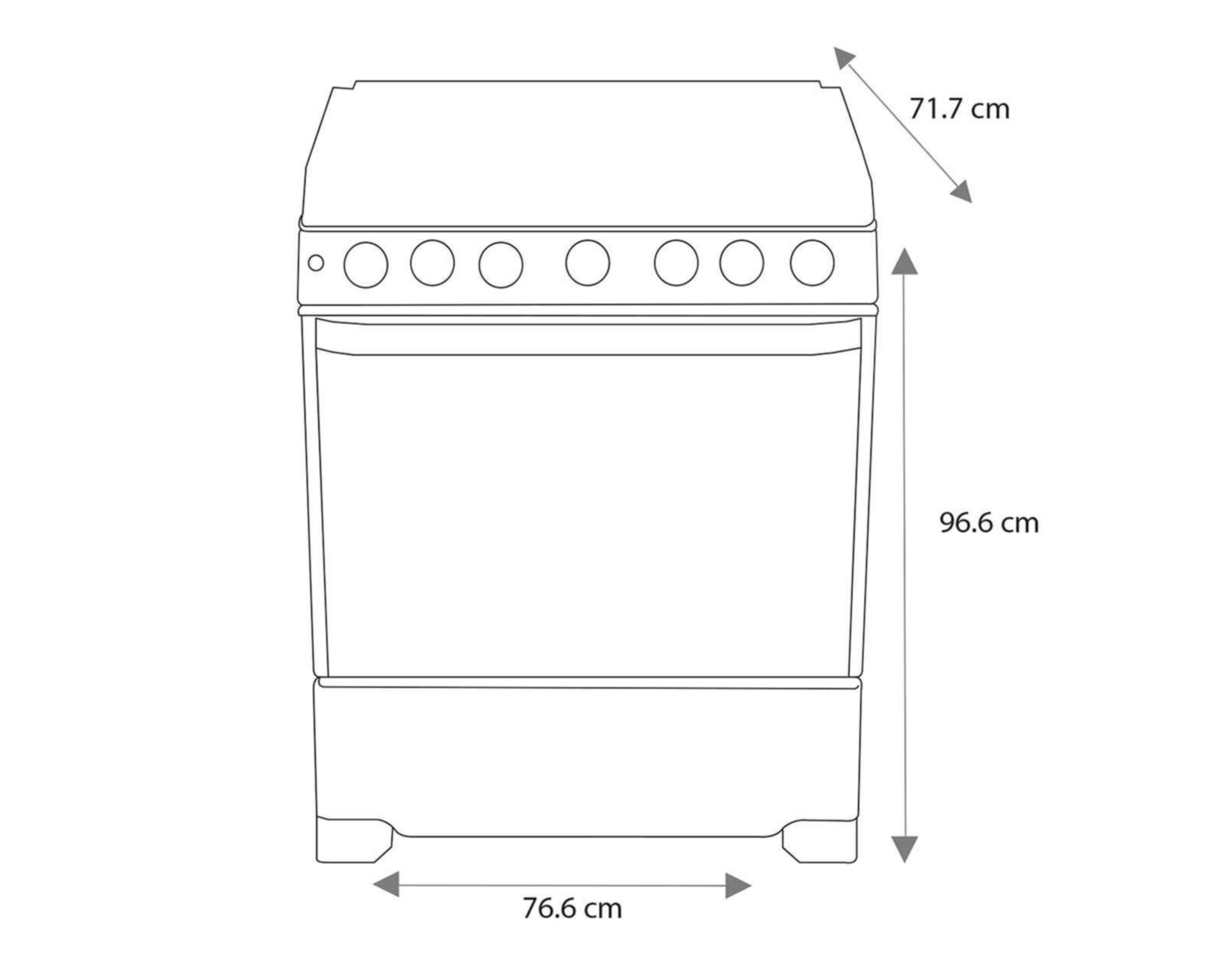 Foto 10 pulgar | Estufa Mabe de Piso 30" con 6 Quemadores de Gas EM7695CFIX0