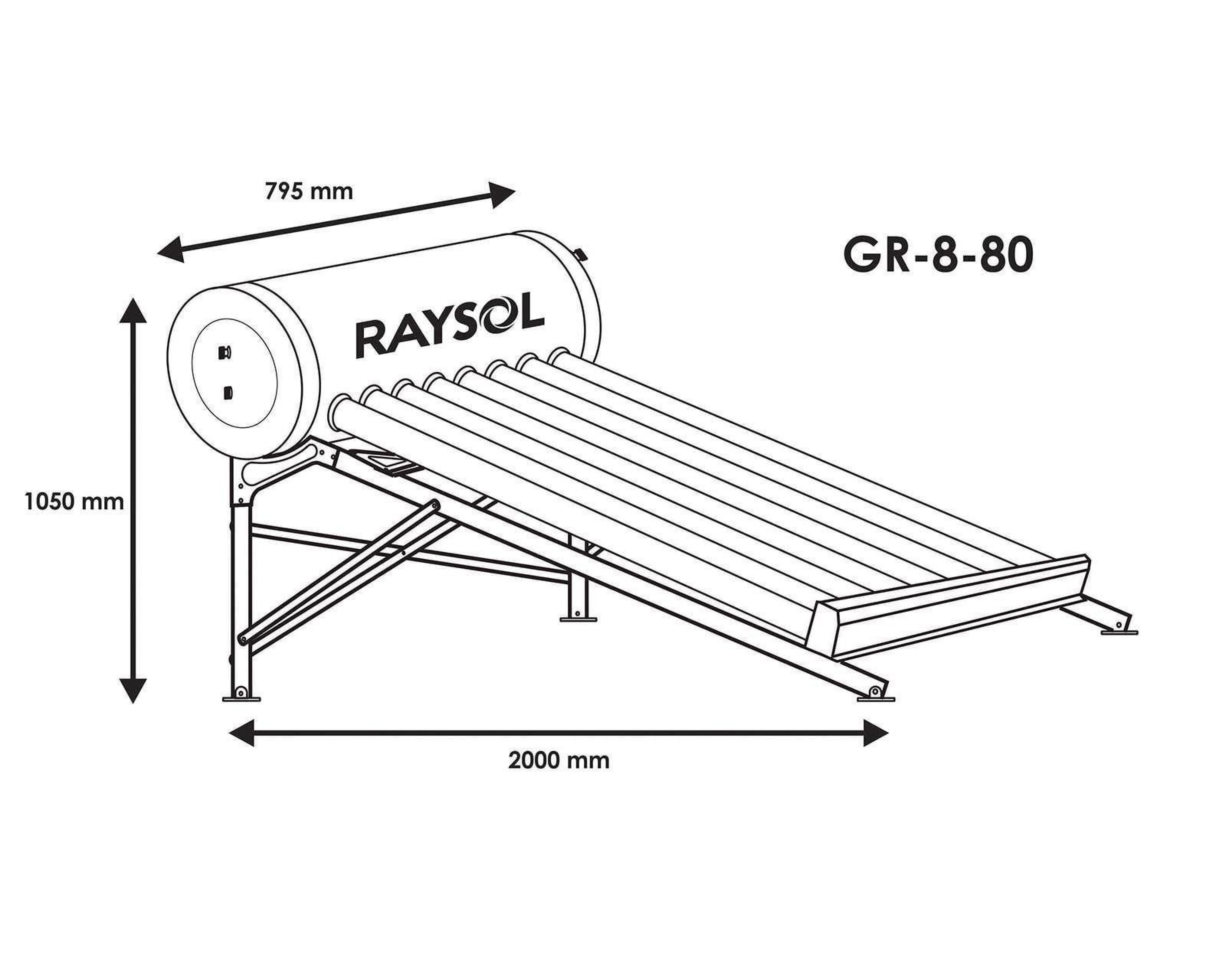 Foto 5 | Calentador de Agua Solar Raysol GR-8-80 de 2 Servicios