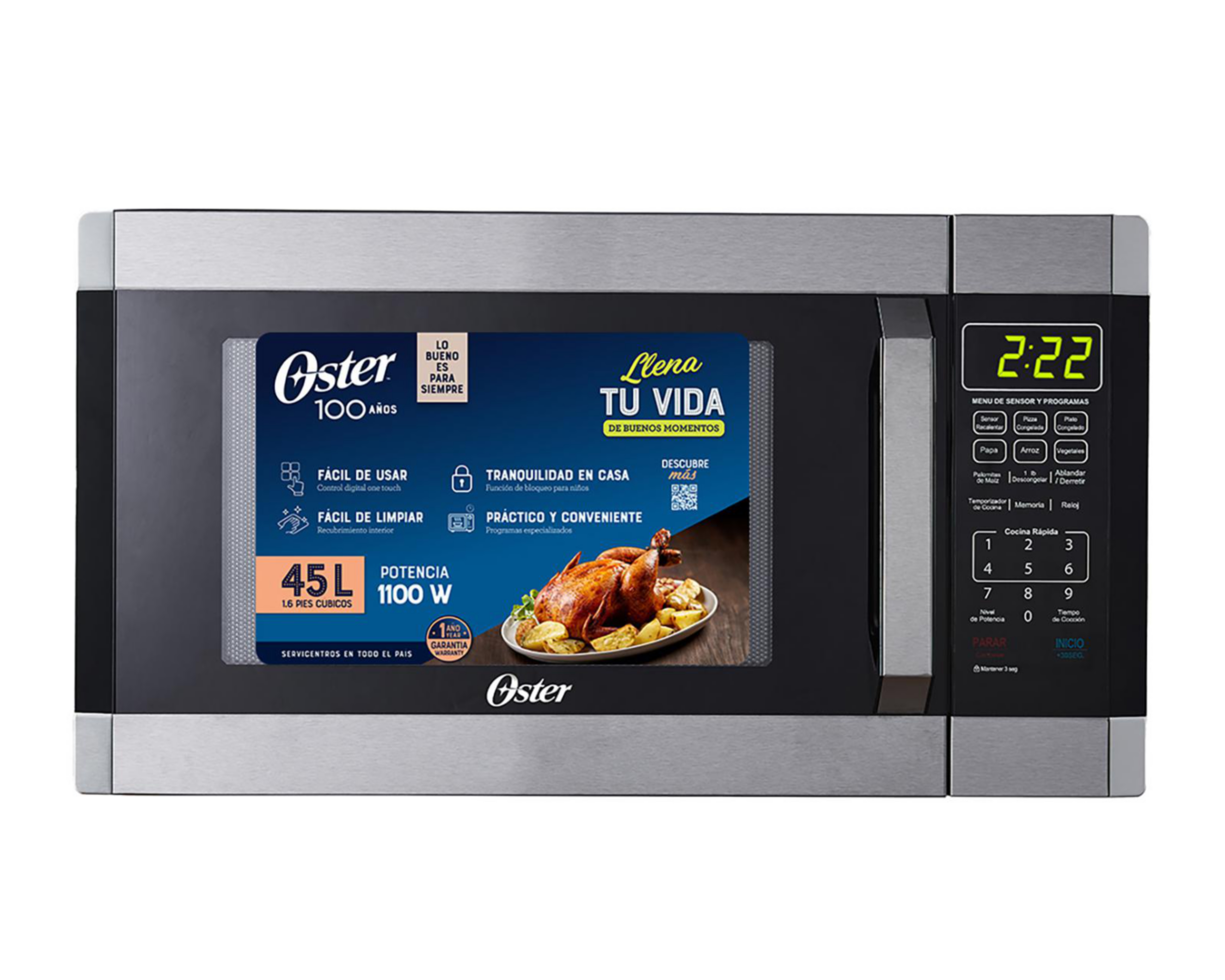 Horno de Microondas Oster 1.5 Pies OGYME1502 Negro