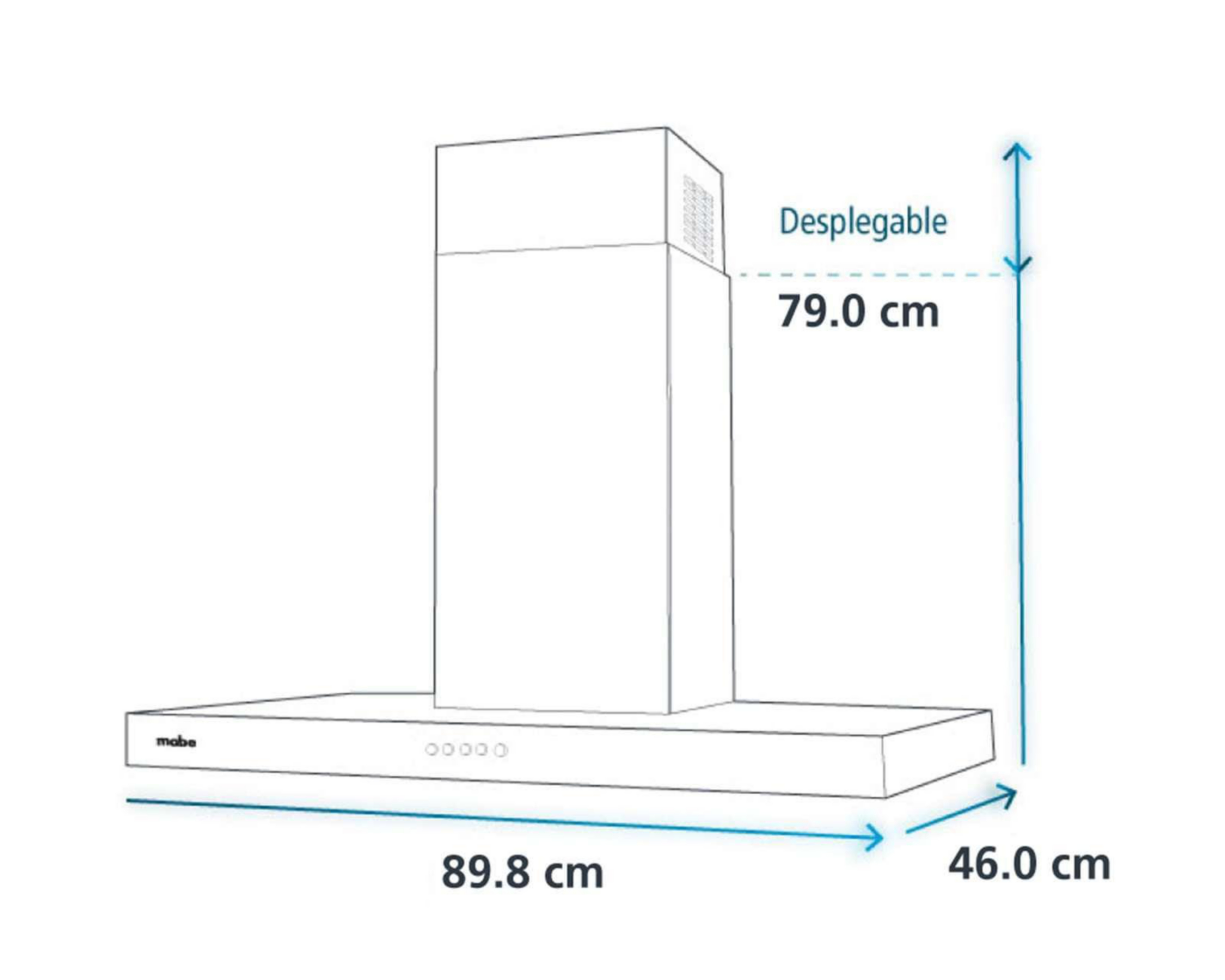 Foto 7 | Campana Mabe 35" de Pared Acero Inoxidable