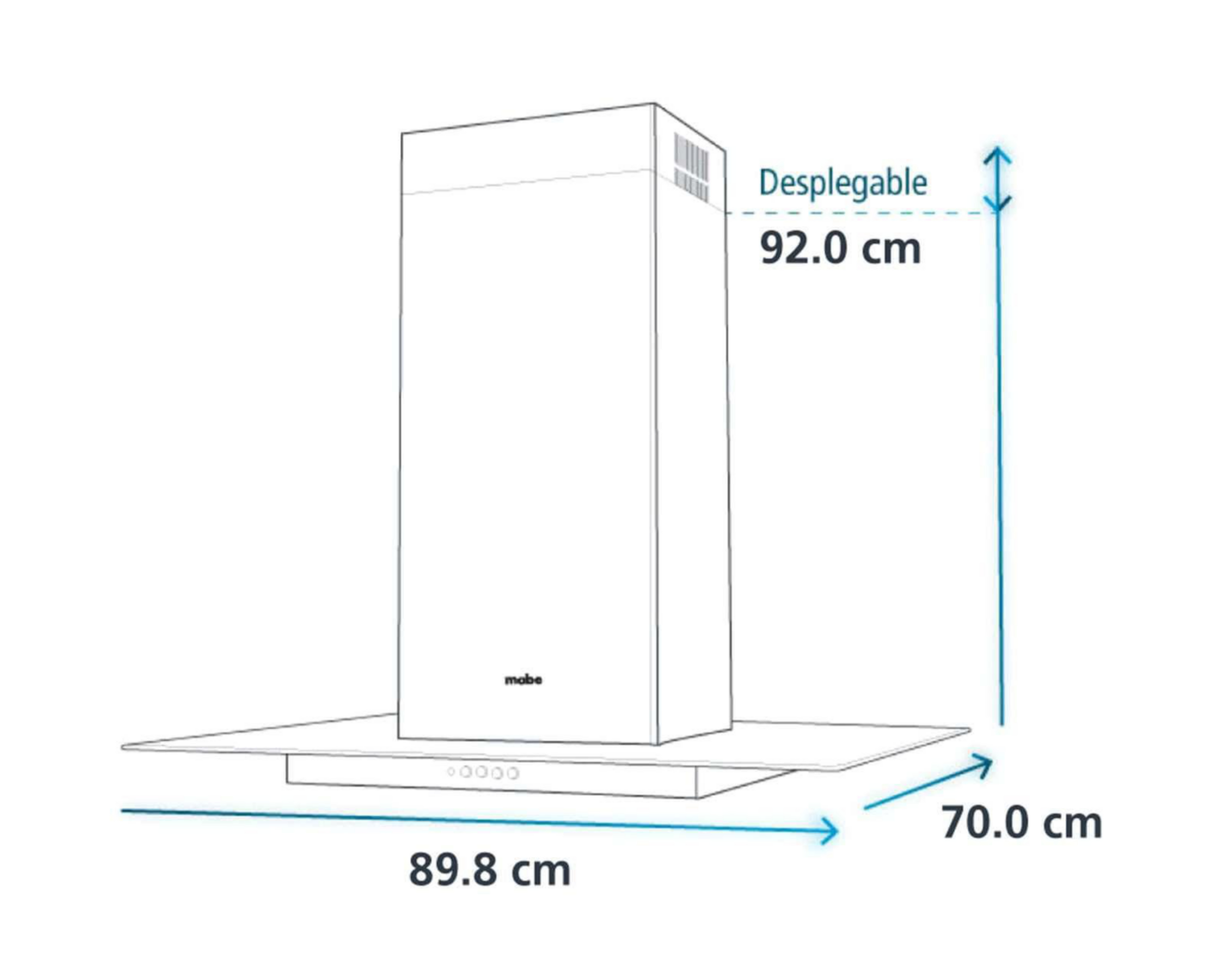 Foto 4 | Campana Mabe 34.5" de Isla Acero Inoxidable