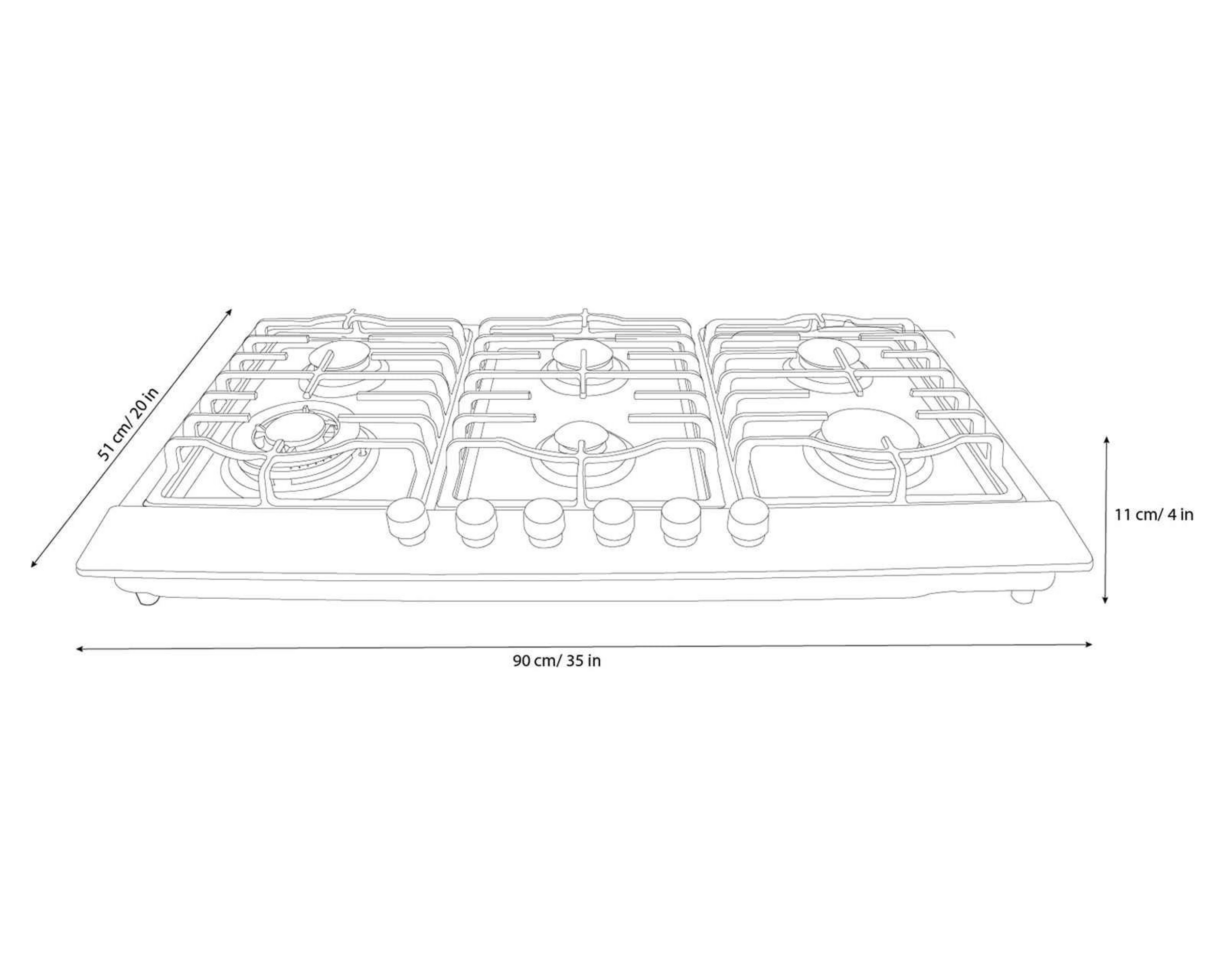 Foto 5 | Parrilla Empotrable Supra 35" de Gas Diamond Steel Acero Inoxidable