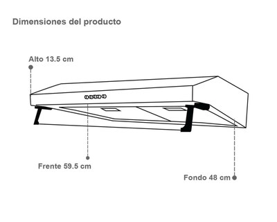 Foto 7 | Campana Supra 23.6" de Pared Acero Inoxidable
