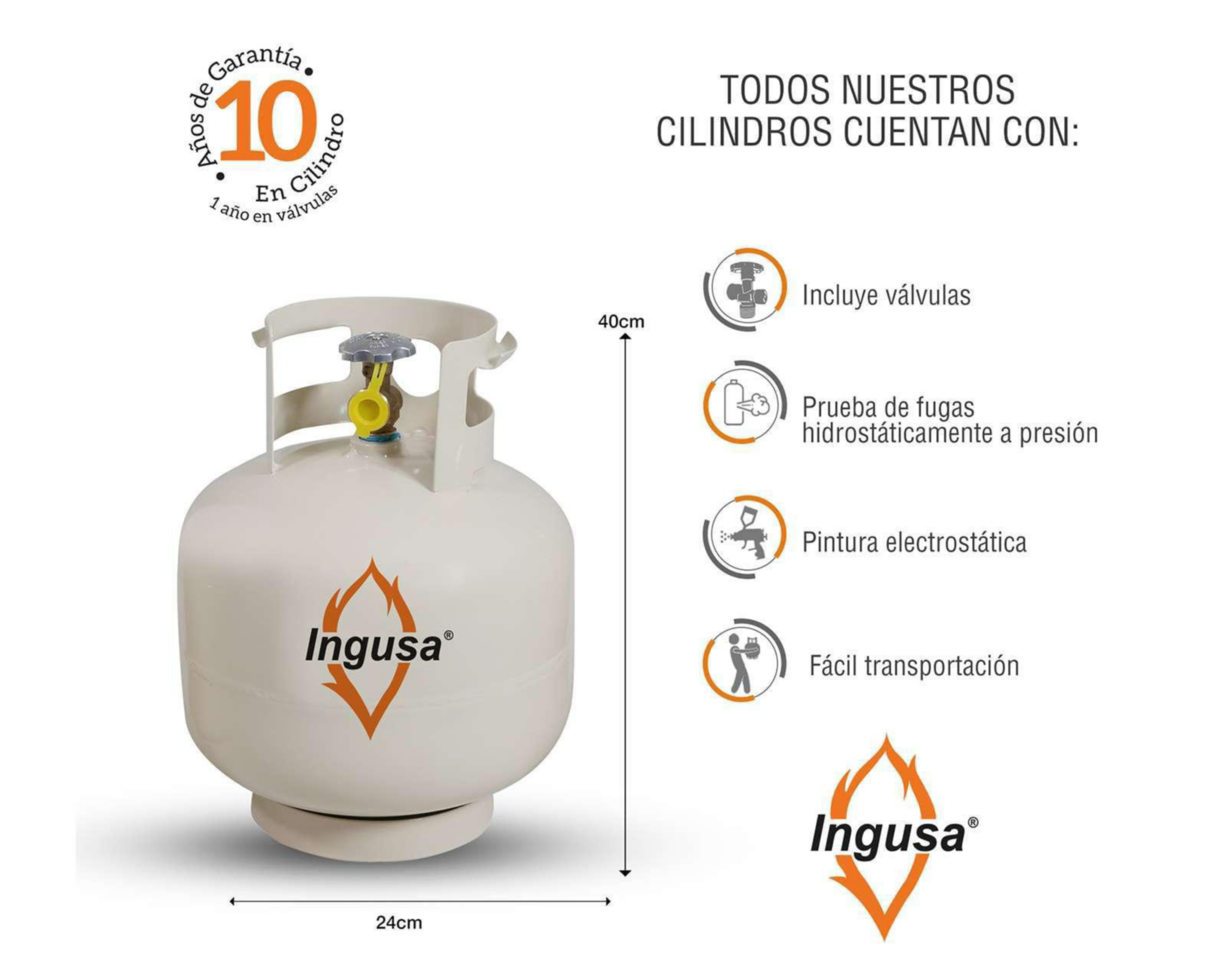 Foto 5 | Cilindro de Gas LP Ingusa FL-TAN-C0006 6 kg