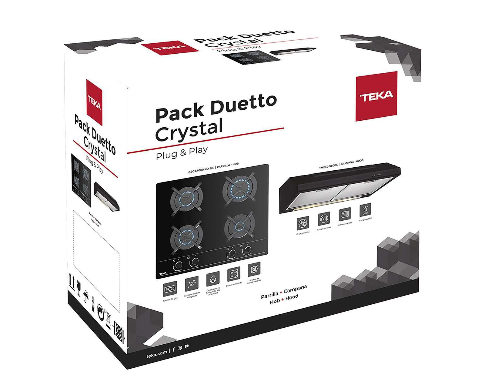 Foto 7 | Parrilla y Campana Empotrable Teka Eléctrica Duetto Pack Crystal 60 cm