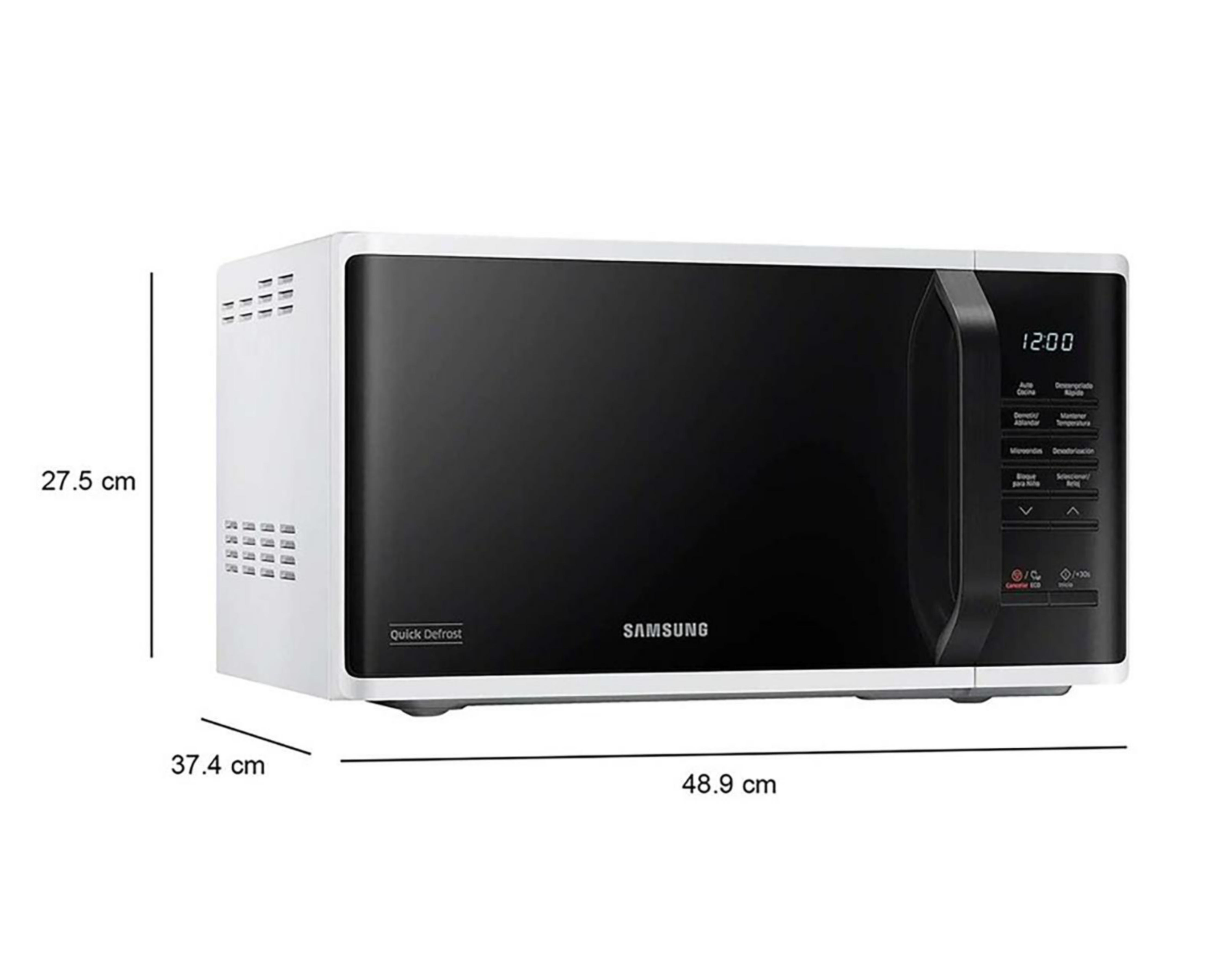 Foto 8 pulgar | Horno de Microondas Samsung 0.8 Pies MS23K3513AWAX Blanco