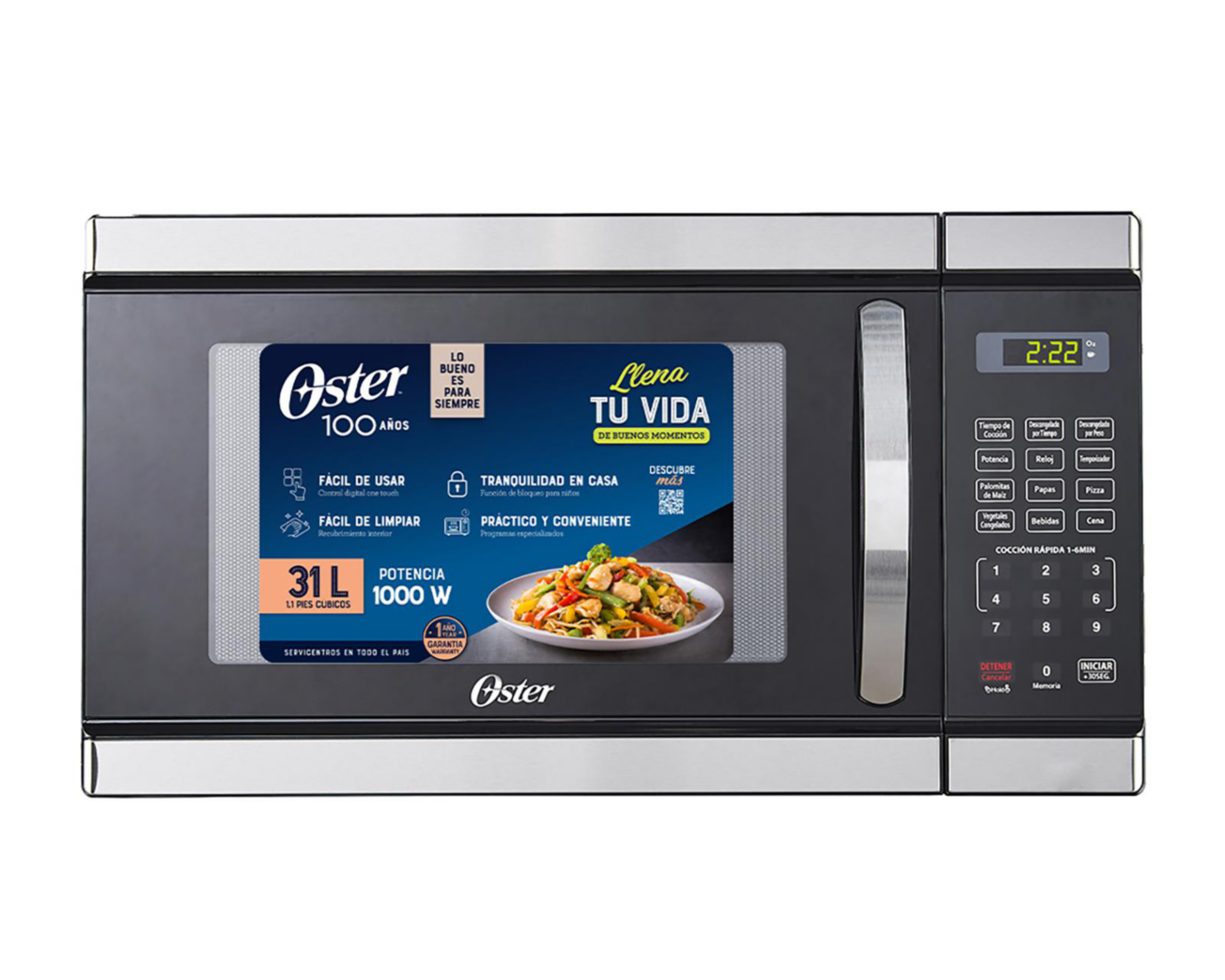 Horno de Microondas Oster 1.1 Pies  OGHM25202 Negro