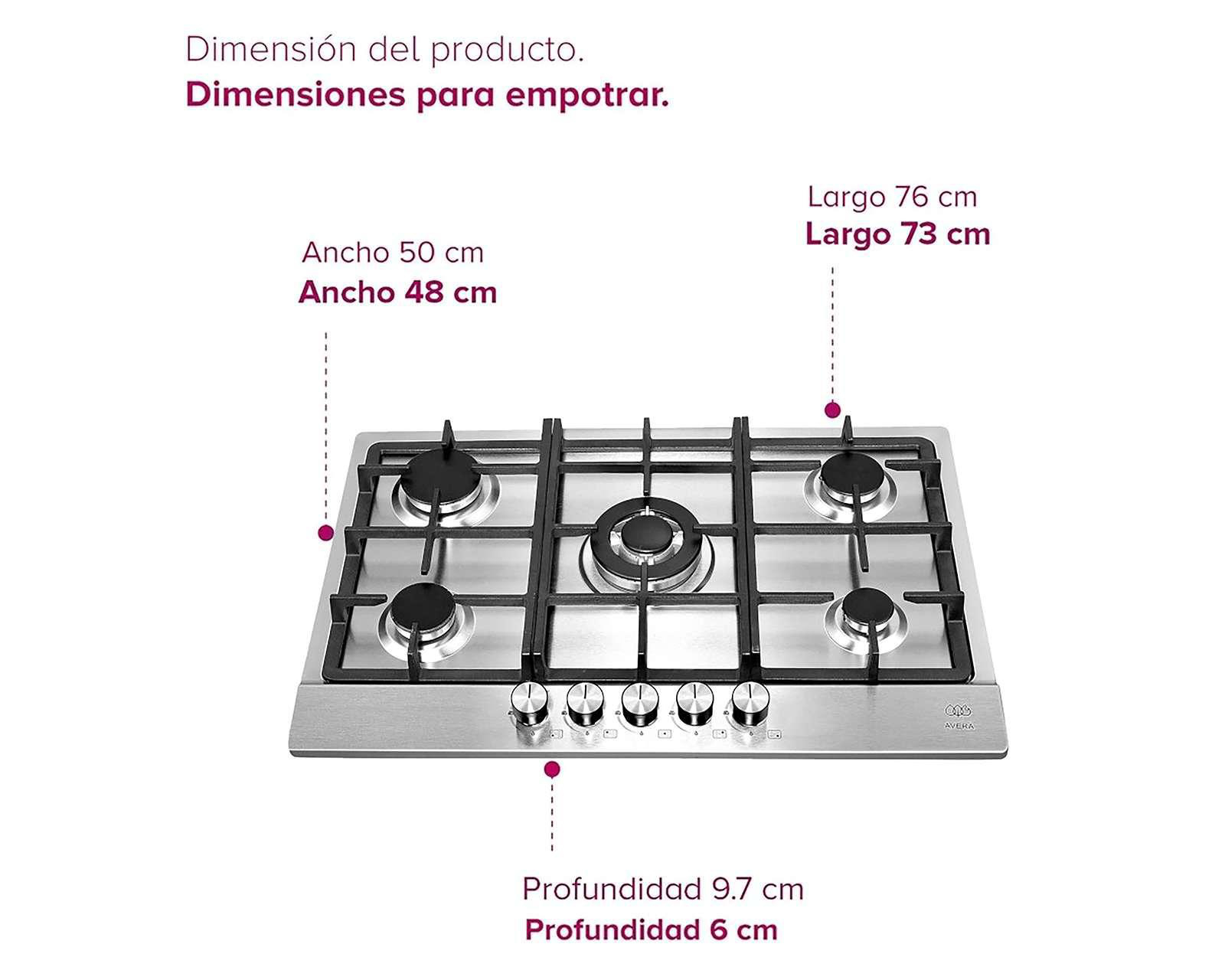 Foto 5 | Parrilla Empotrable Avera de Gas AI5 Acero Inoxidable