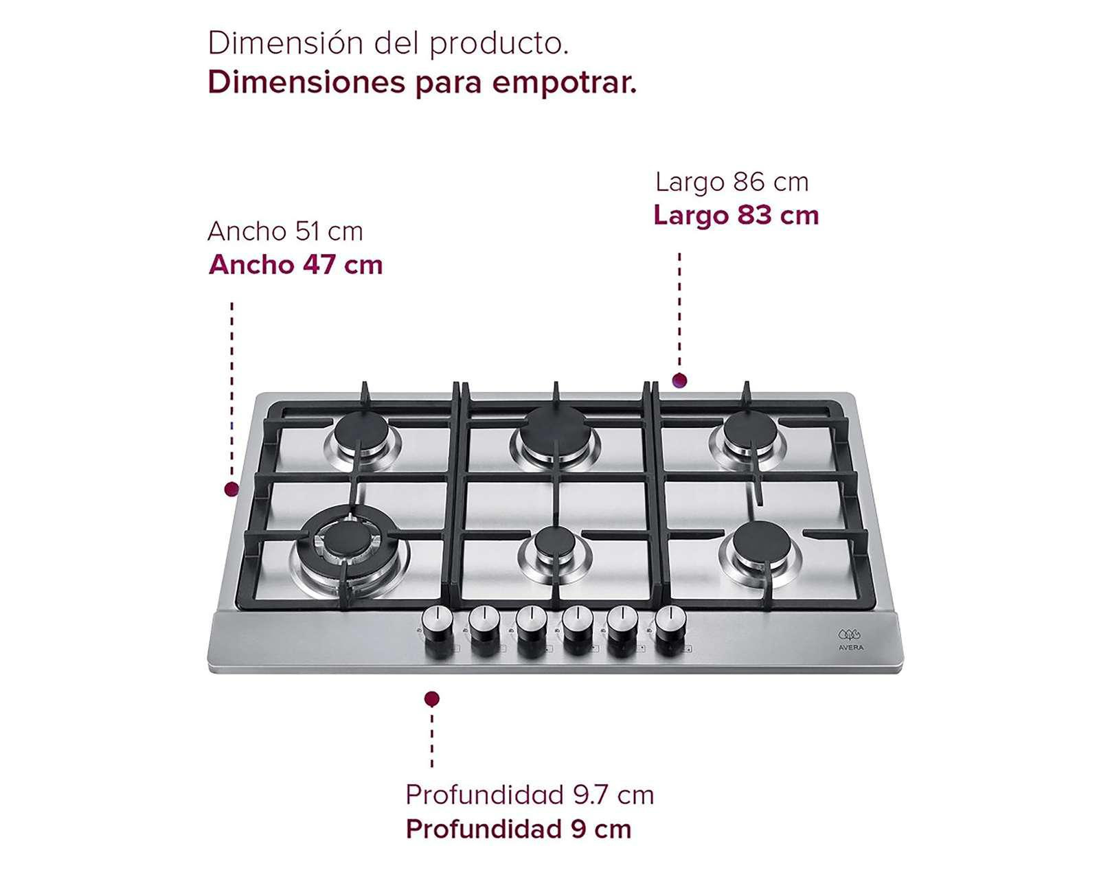 Foto 4 | Parrilla Empotrable Avera de Gas AI6 Acero Inoxidable