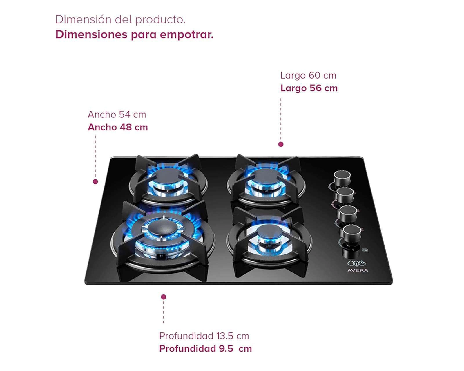 Foto 4 | Parrilla Empotrable Avera de Gas VT4 Negra