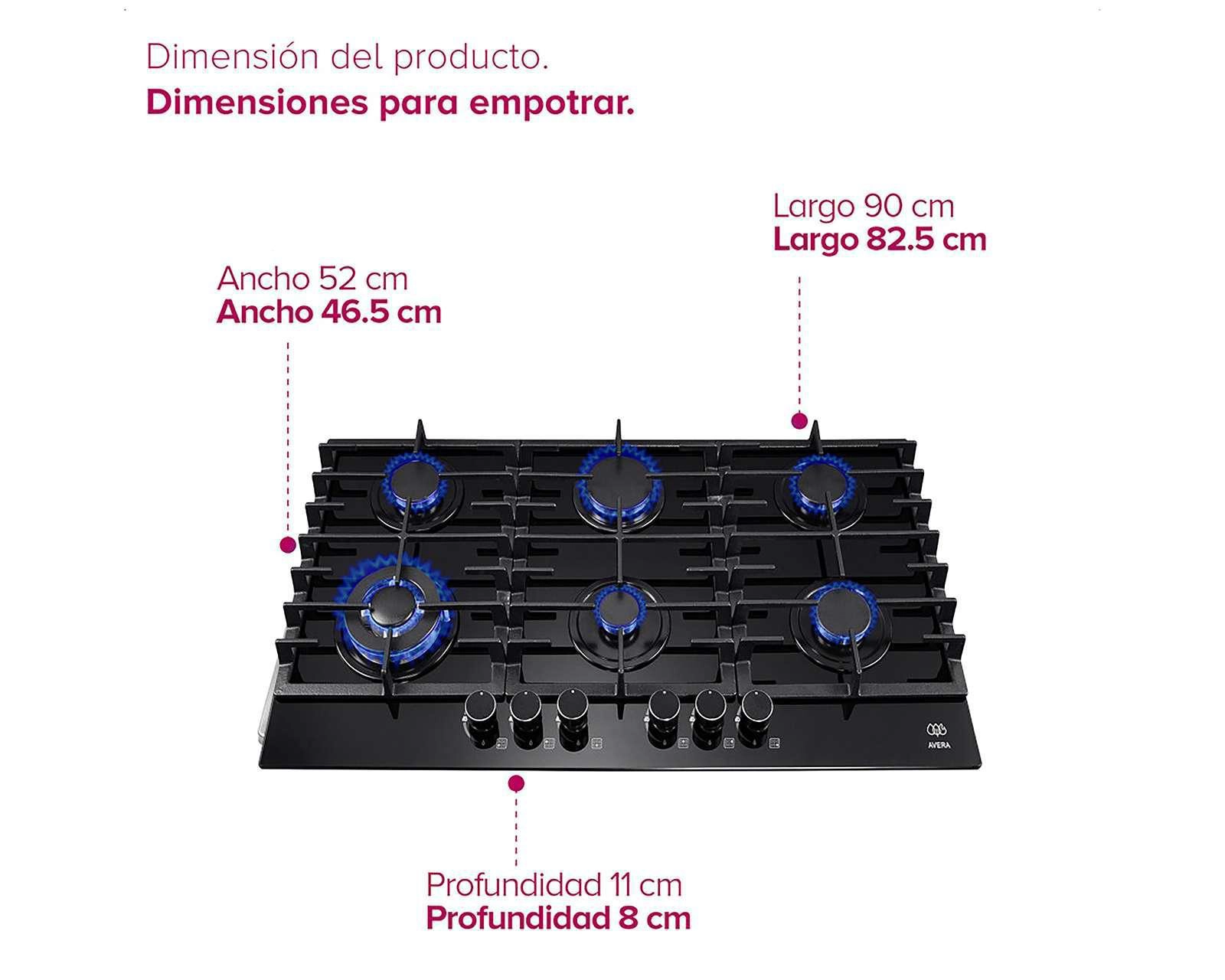 Foto 5 pulgar | Parilla Empotrable Avera de Gas VT6 Negra