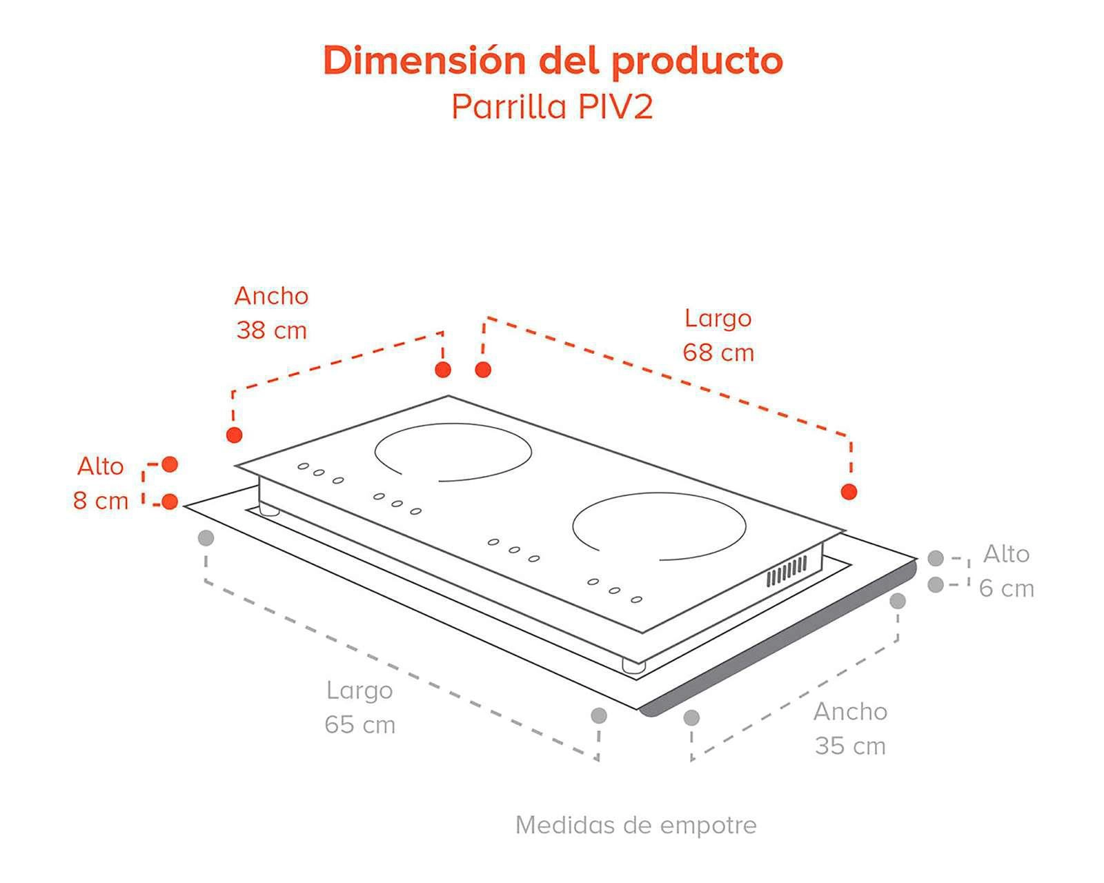 Foto 5 | Parrilla Empotrable Avera de Inducción PIV2 Negro