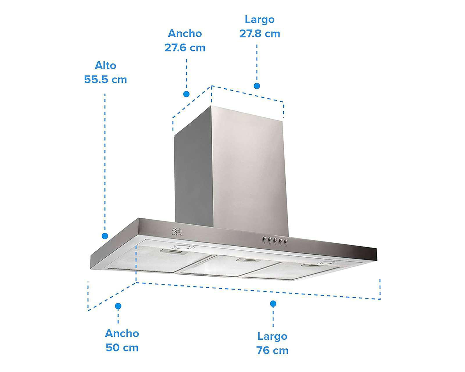 Foto 6 pulgar | Campana Avera CEV60B 76 cm de Pared Acero Inoxidable