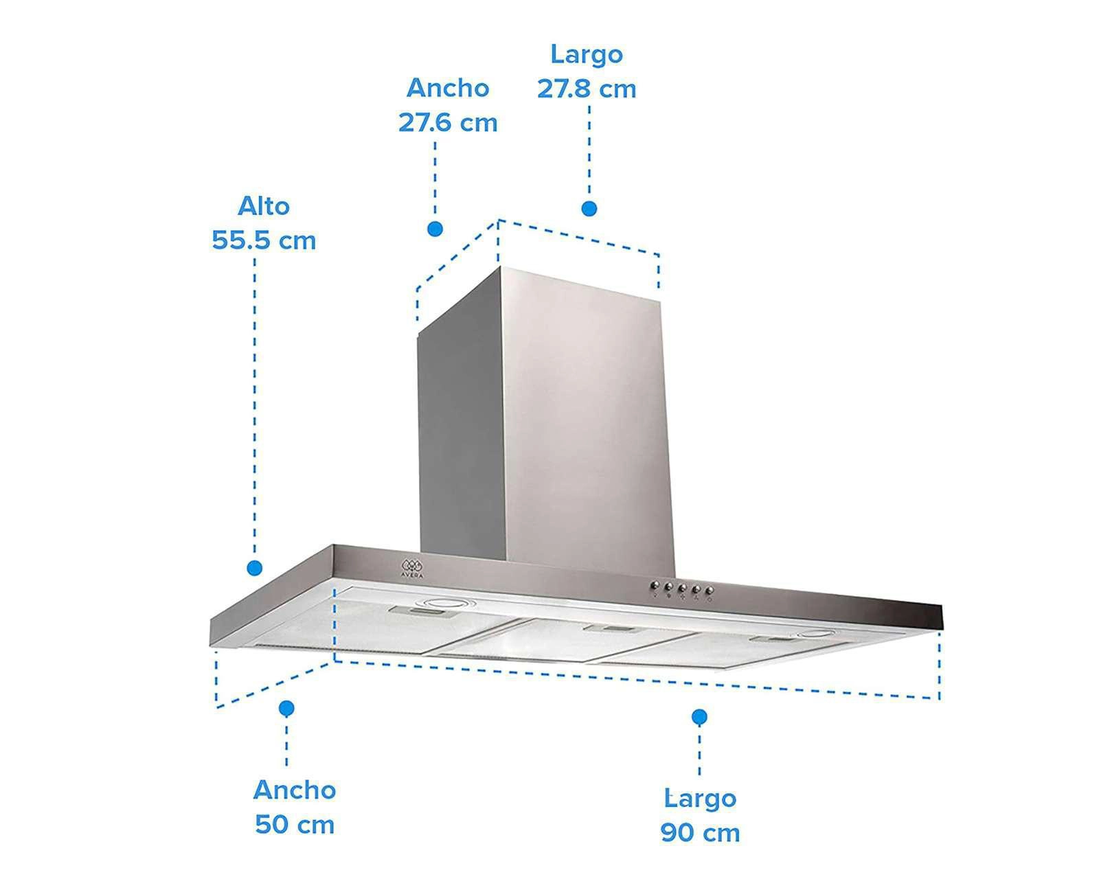 Foto 5 pulgar | Campana Avera de Pared 90 cm CEV90B Acero Inoxidable