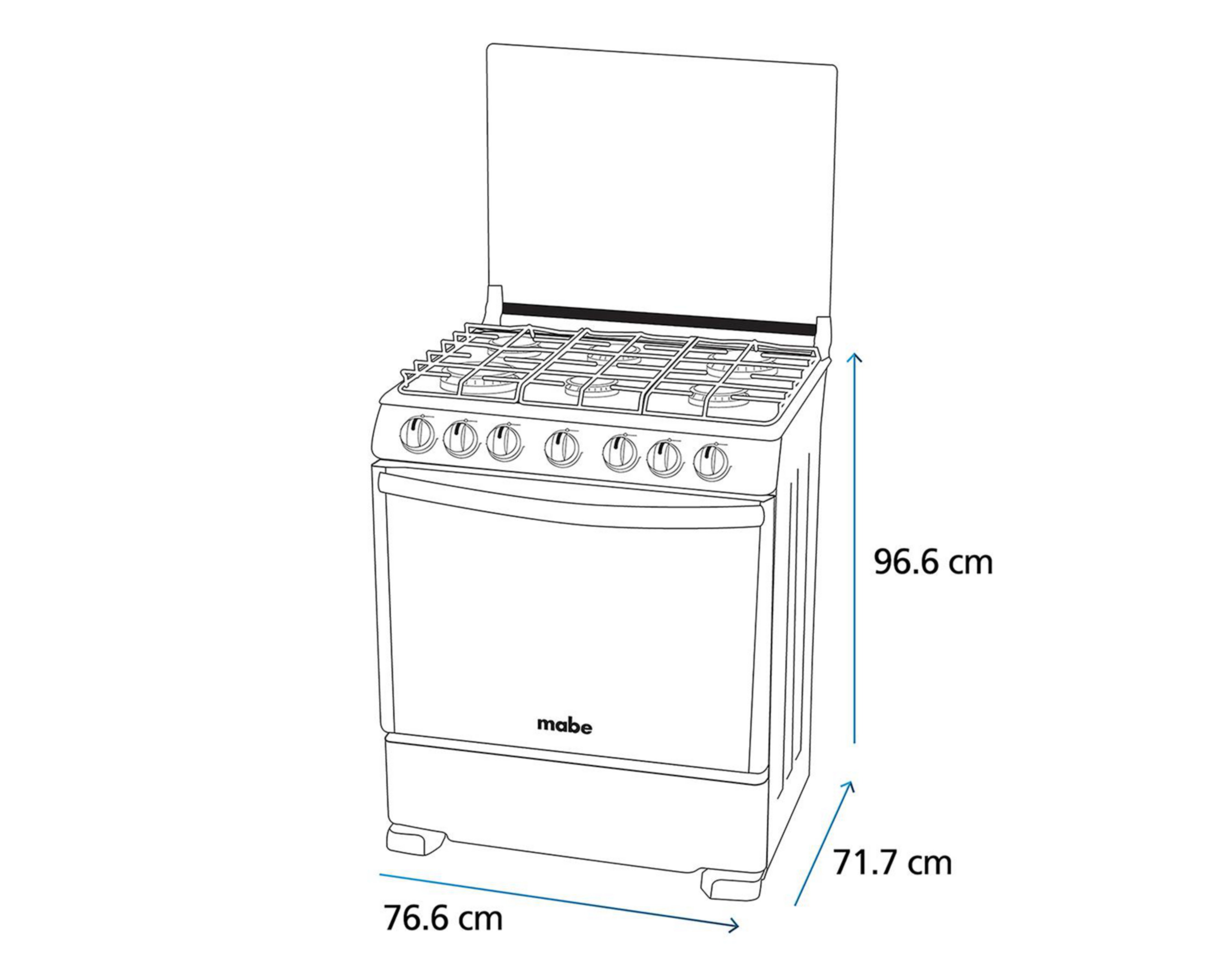 Foto 10 pulgar | Estufa Mabe de Piso 30 Pulgadas con 6 Quemadores de Gas EM7660CFIX1