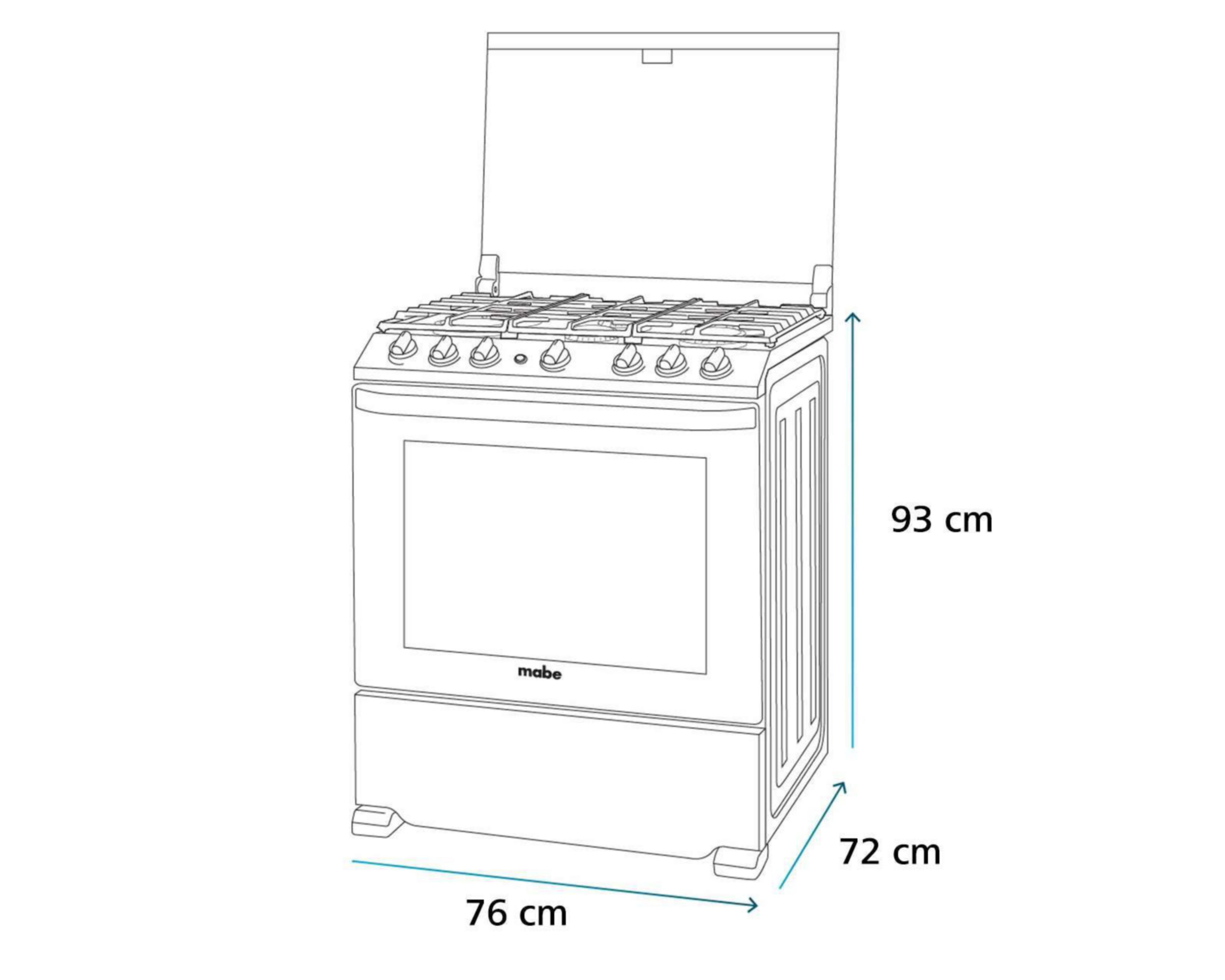 Foto 7 | Estufa Mabe de Piso 30" con 6 Quemadores de Gas LP EMH7602DSS0