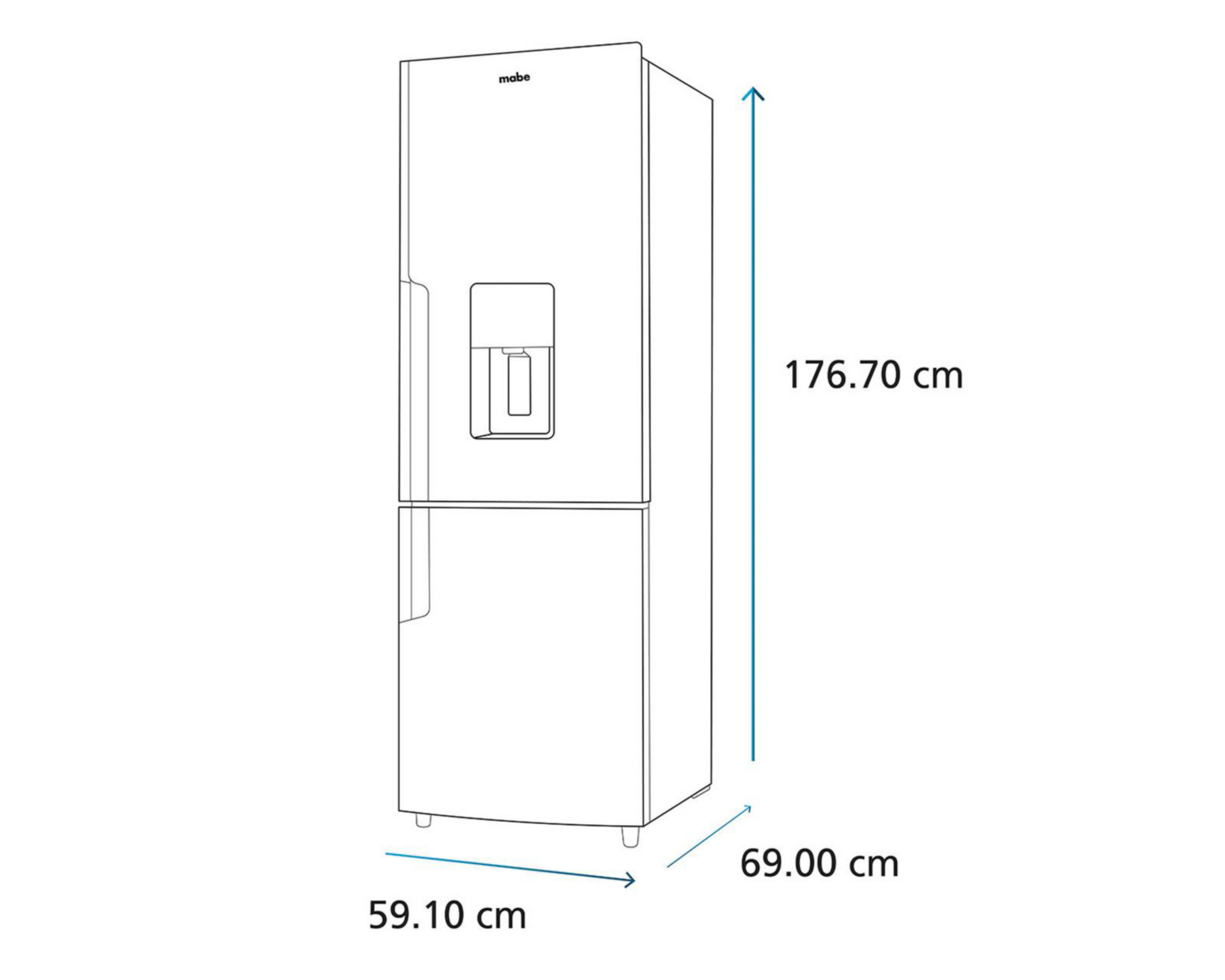 Foto 11 pulgar | Refrigerador Mabe RMB300IZMRP0 Bottom Mount 11 Pies Negro