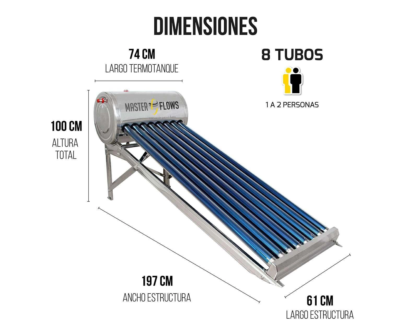 Foto 7 pulgar | Calentador de Agua Solar Master Flows 8T - 90L 1-2 Servicios