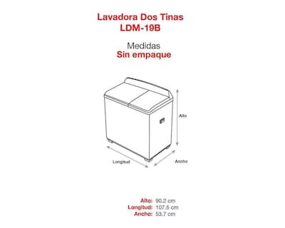 Foto 6 | Lavadora de Doble Tina Koblenz LDM-19B 19 kg Blanca