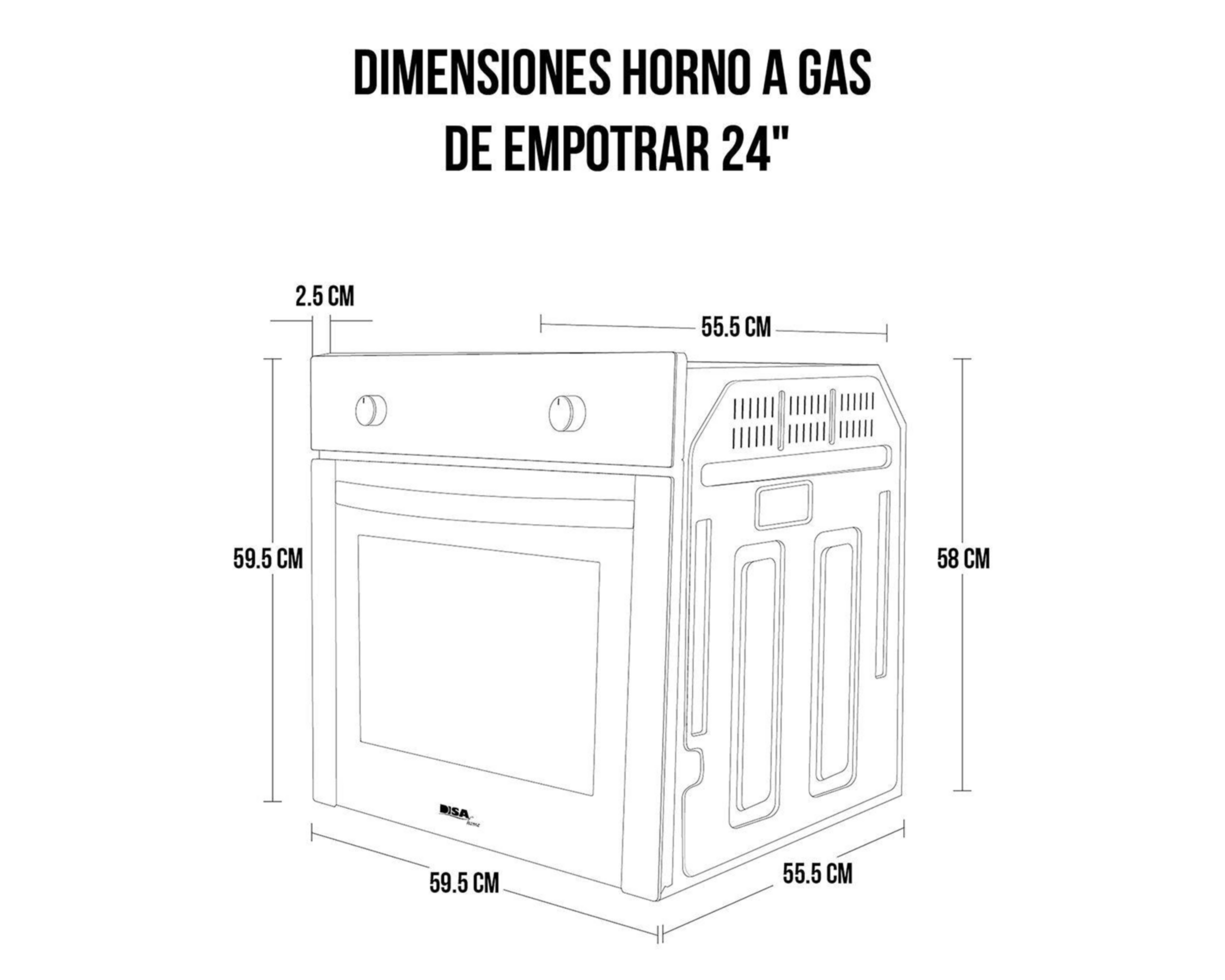 Foto 5 | Horno de Empotre Disa HGEMP24AI 60 cm Acero Inoxidable