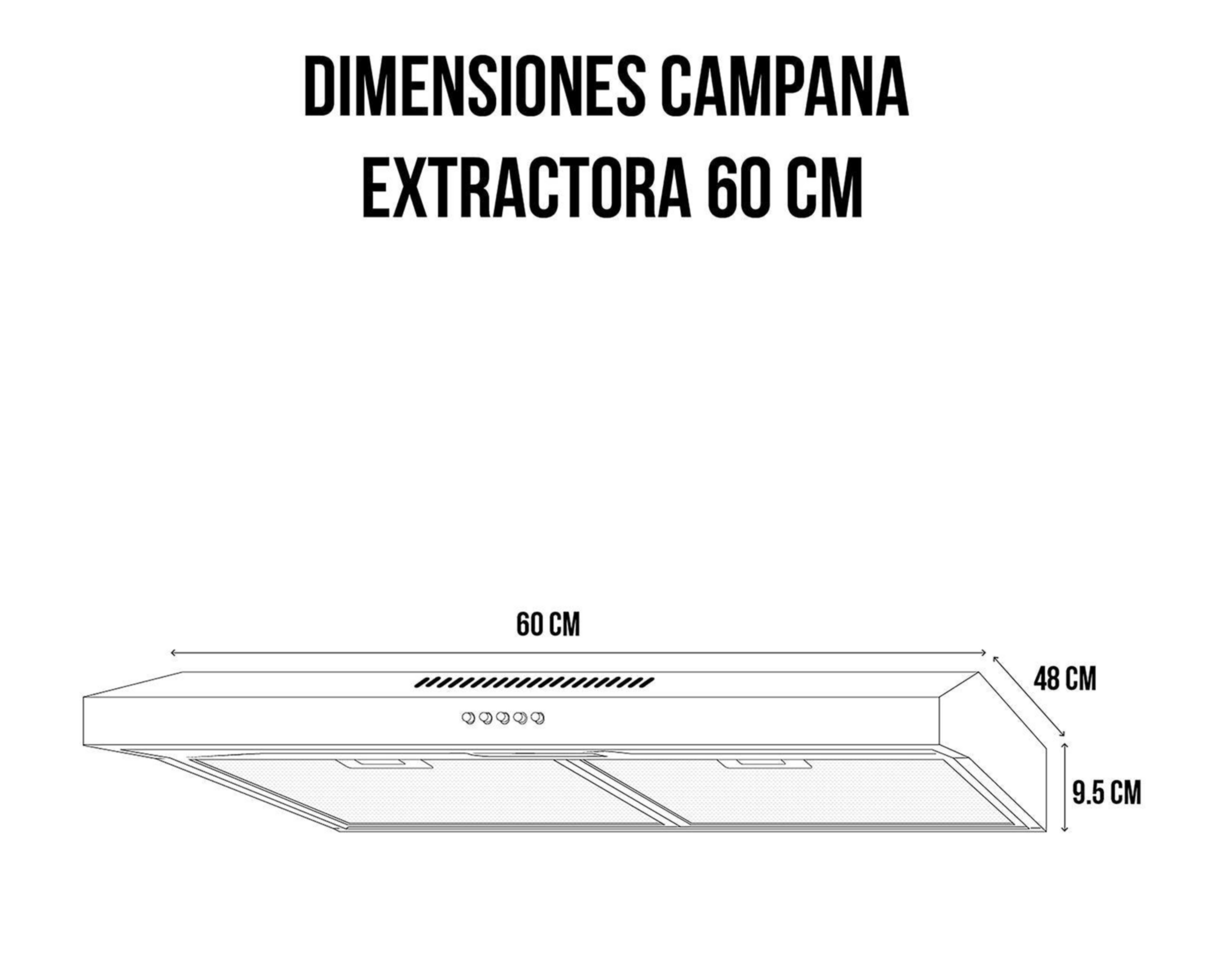 Foto 5 pulgar | Campana Disa 60 cm de Pared Acero Inoxidable