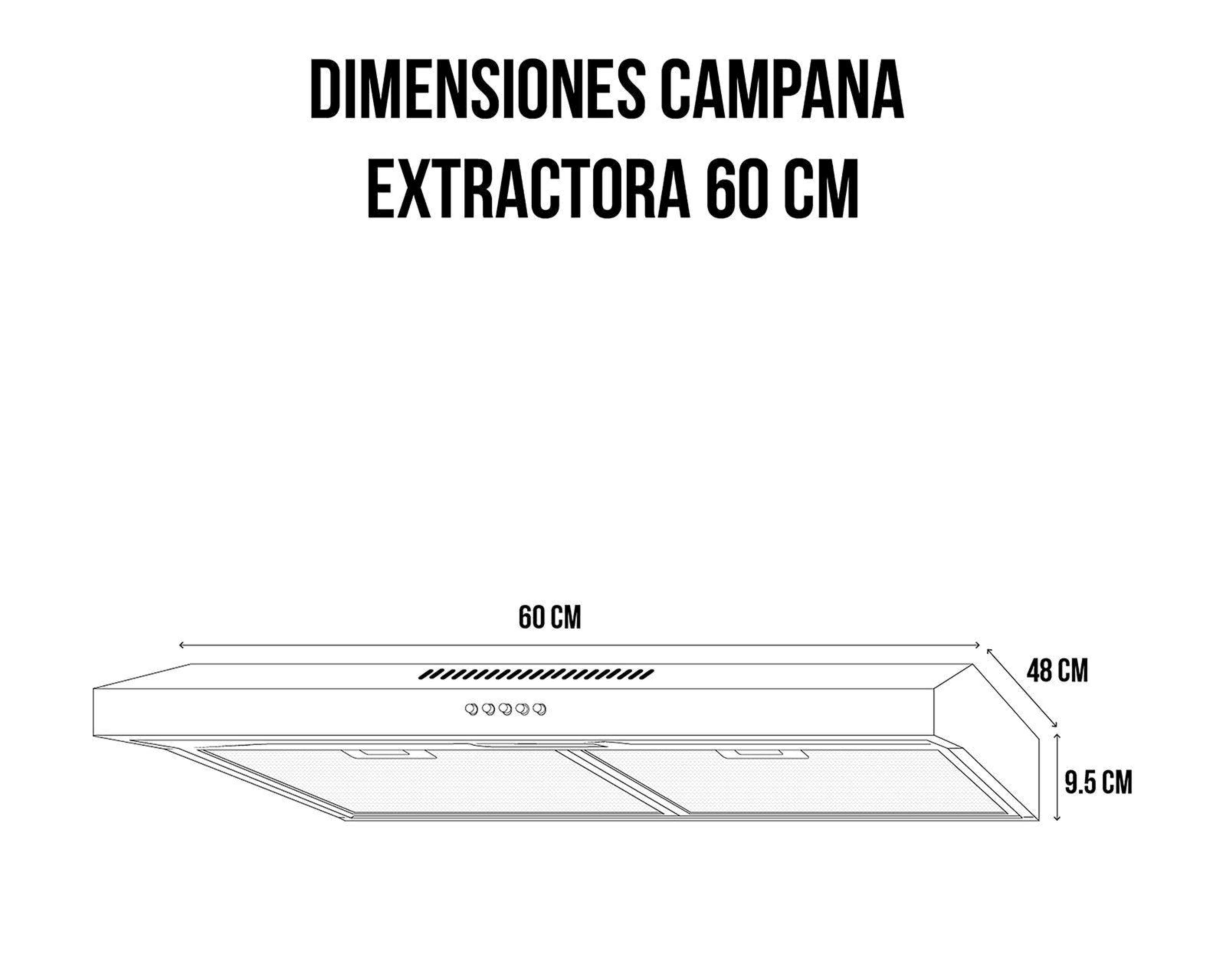 Foto 5 | Campana Disa 60 cm de Pared Negra