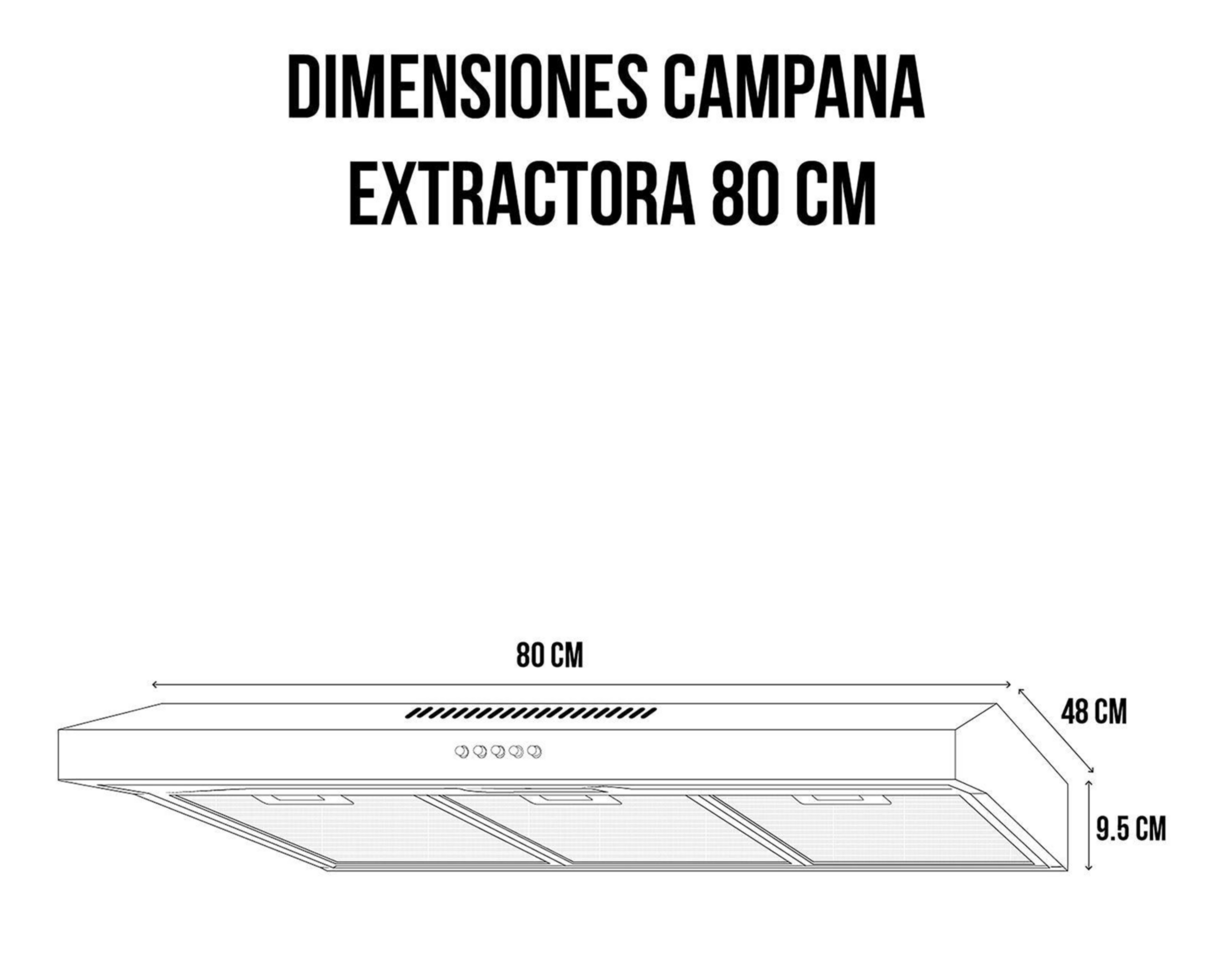 Foto 5 | Campana Disa 80 cm de Pared Negra