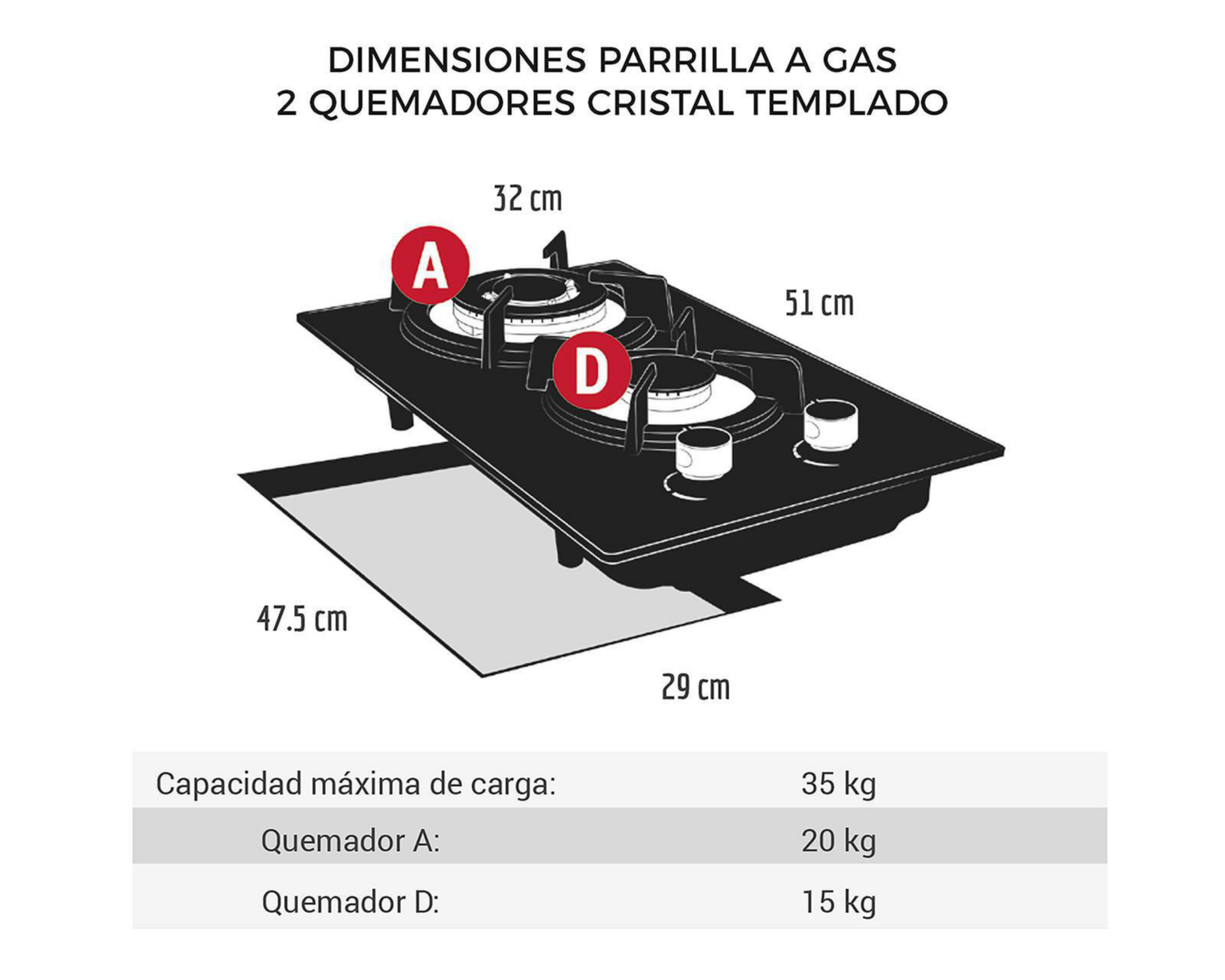 Foto 6 pulgar | Parrilla Empotrable Disa 29 cm de Gas PAEMC-2 NE Negra