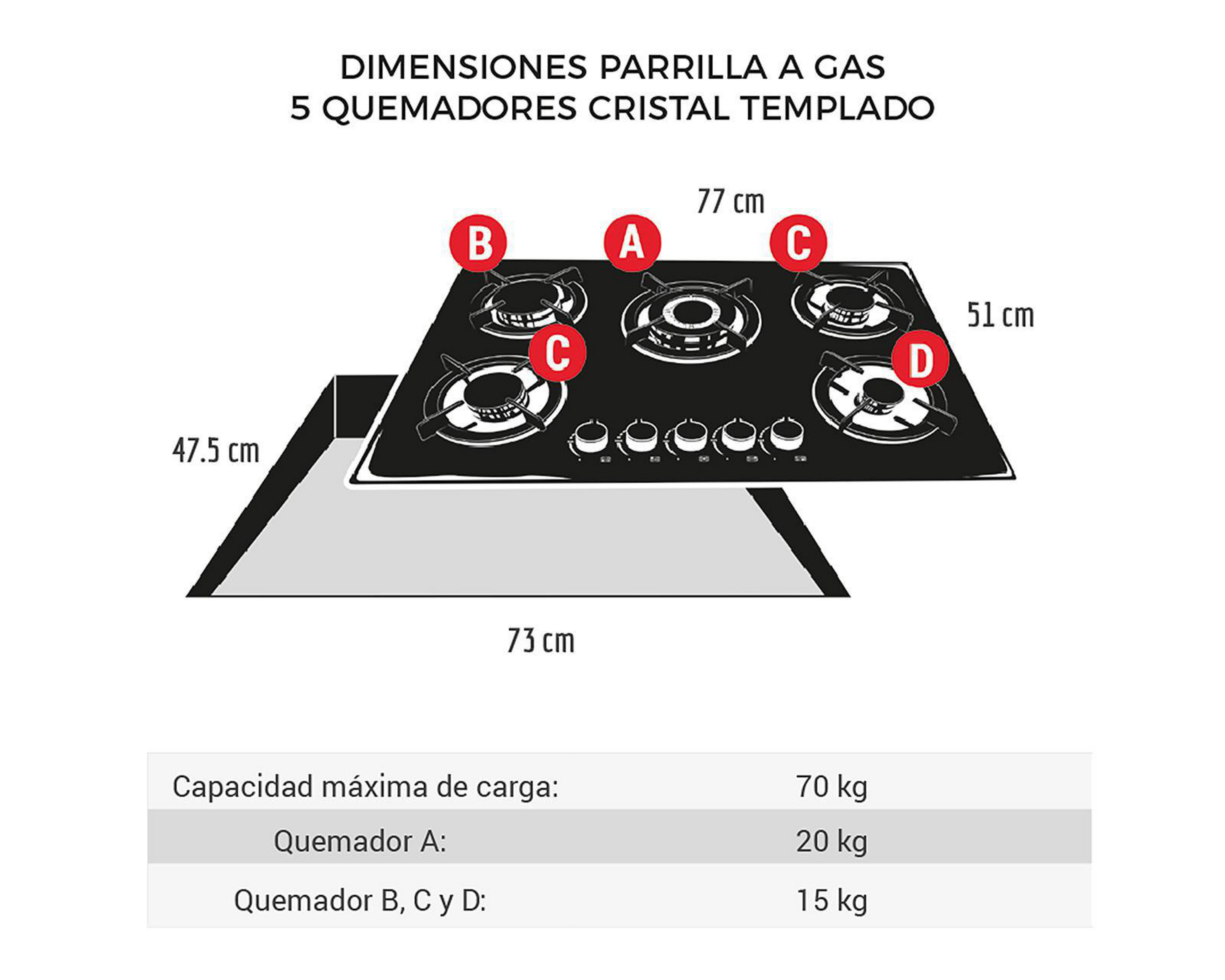 Foto 6 pulgar | Parrilla Empotrable Disa 77 cm Electrónico PAEMC-5 Negro