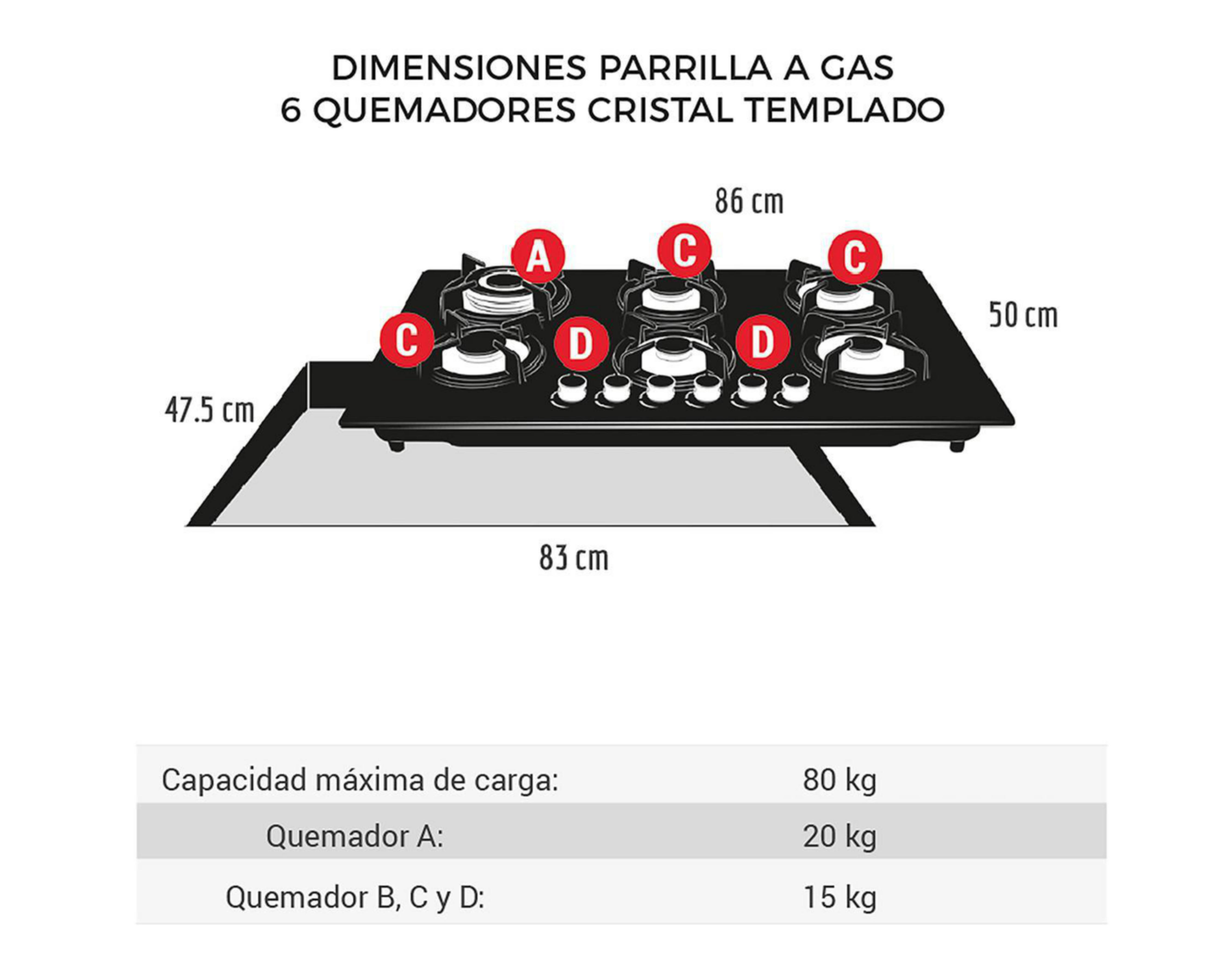 Foto 6 pulgar | Parrilla Empotrable Disa 86 cm Eléctrica PAEMC-6 Negra