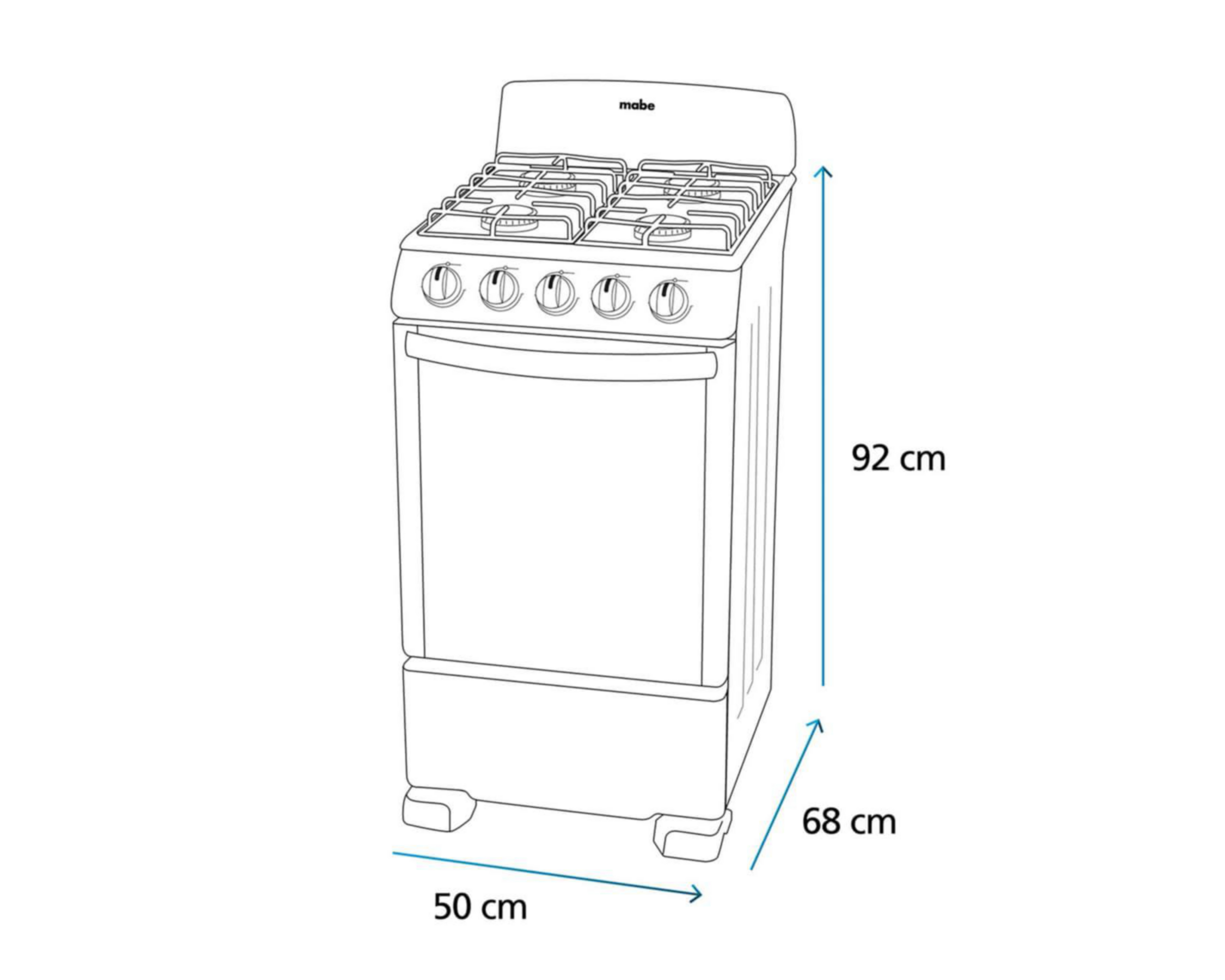 Foto 7 | Estufa Mabe de Piso 20" con 4 Quemadores de Gas EM5045CAIS1