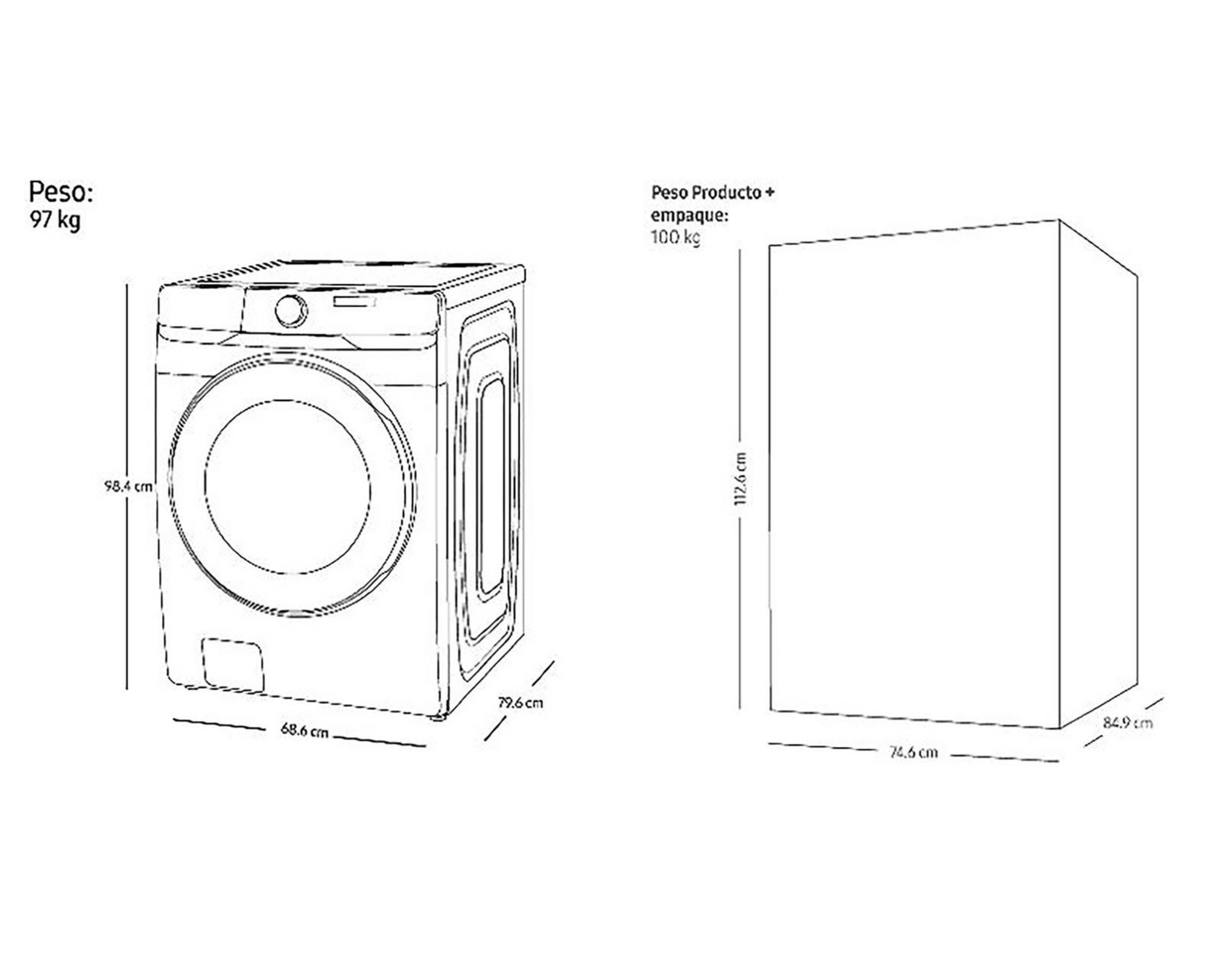 Foto 6 pulgar | Lavasecadora Samsung WD18T6000GW/AX 18 kg Blanca